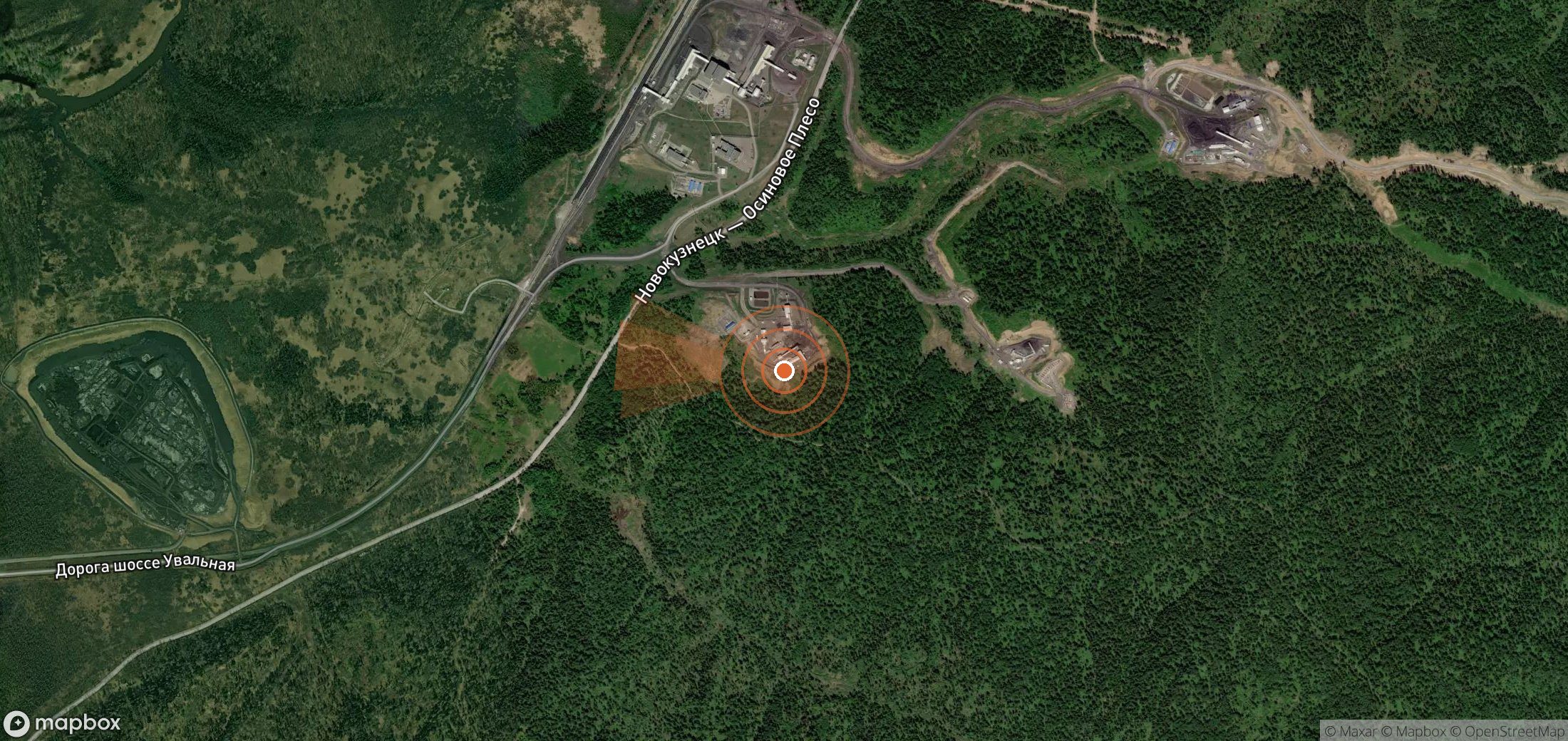 Satellite map of methane plume locations in Russia