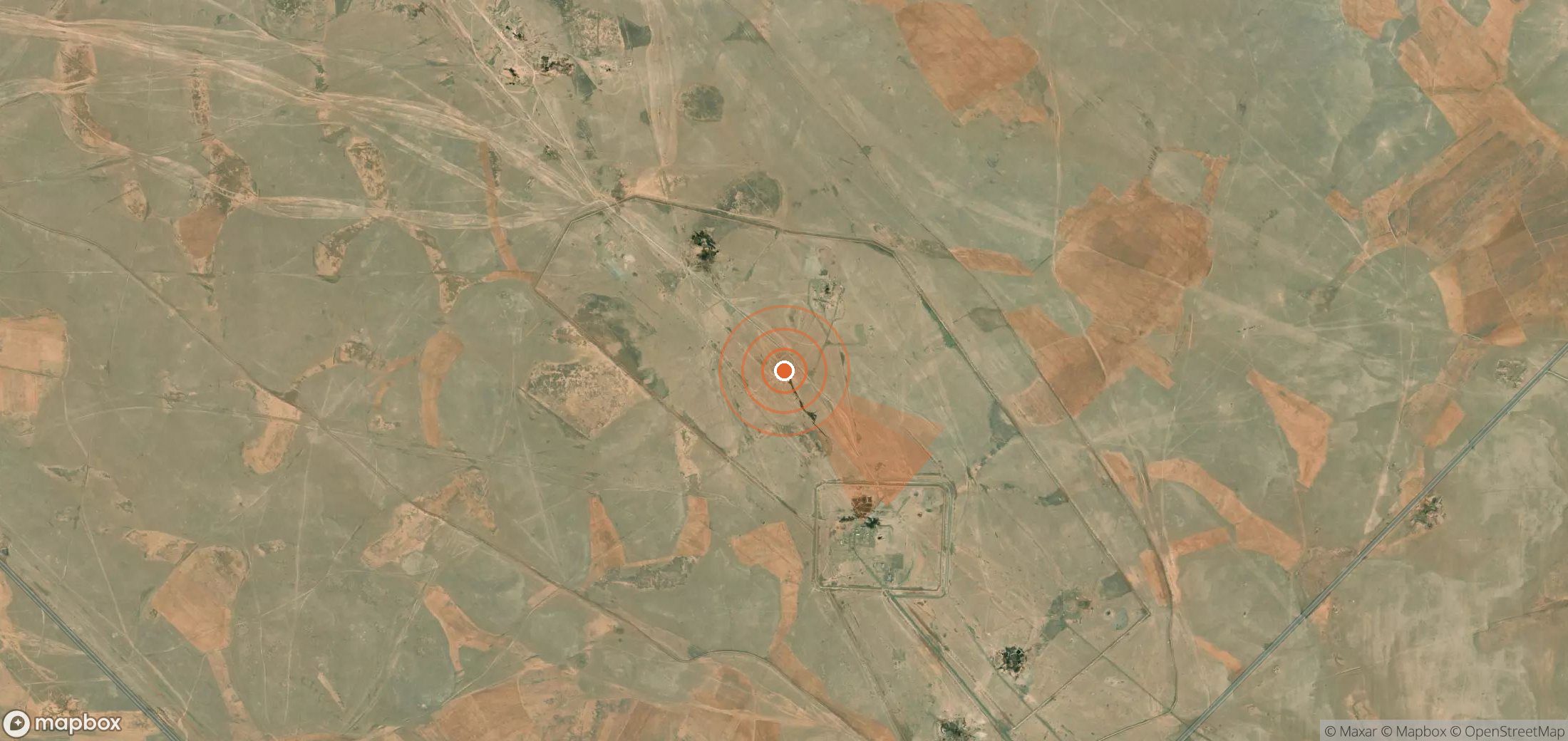 Mapa satelital de plumas de metano en Siria