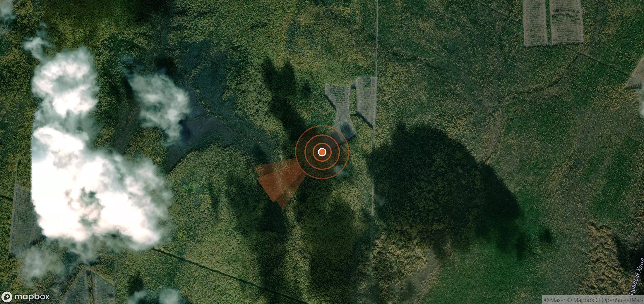 Satellite map of methane plume locations in Russia