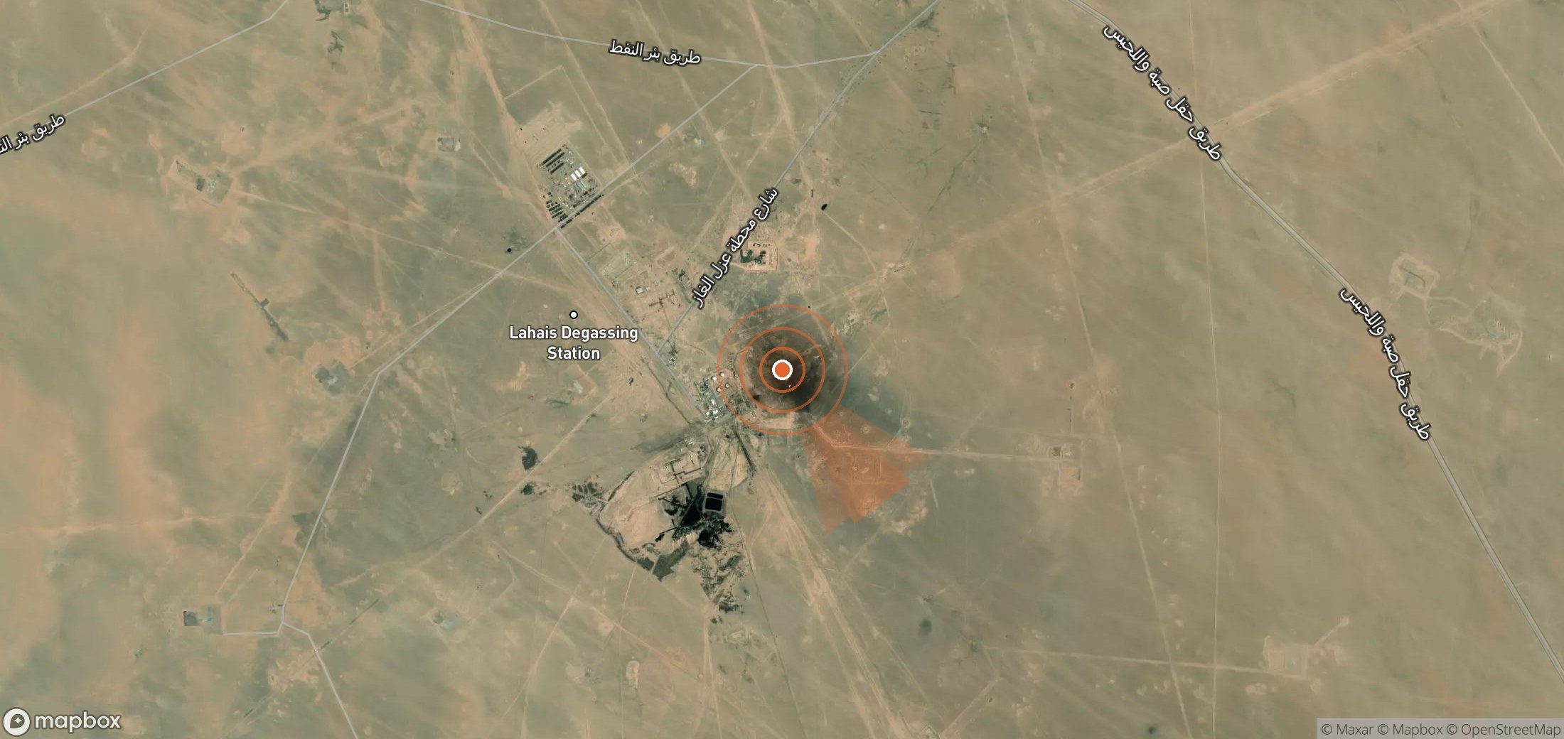 Mapa satelital de plumas de metano en Irak