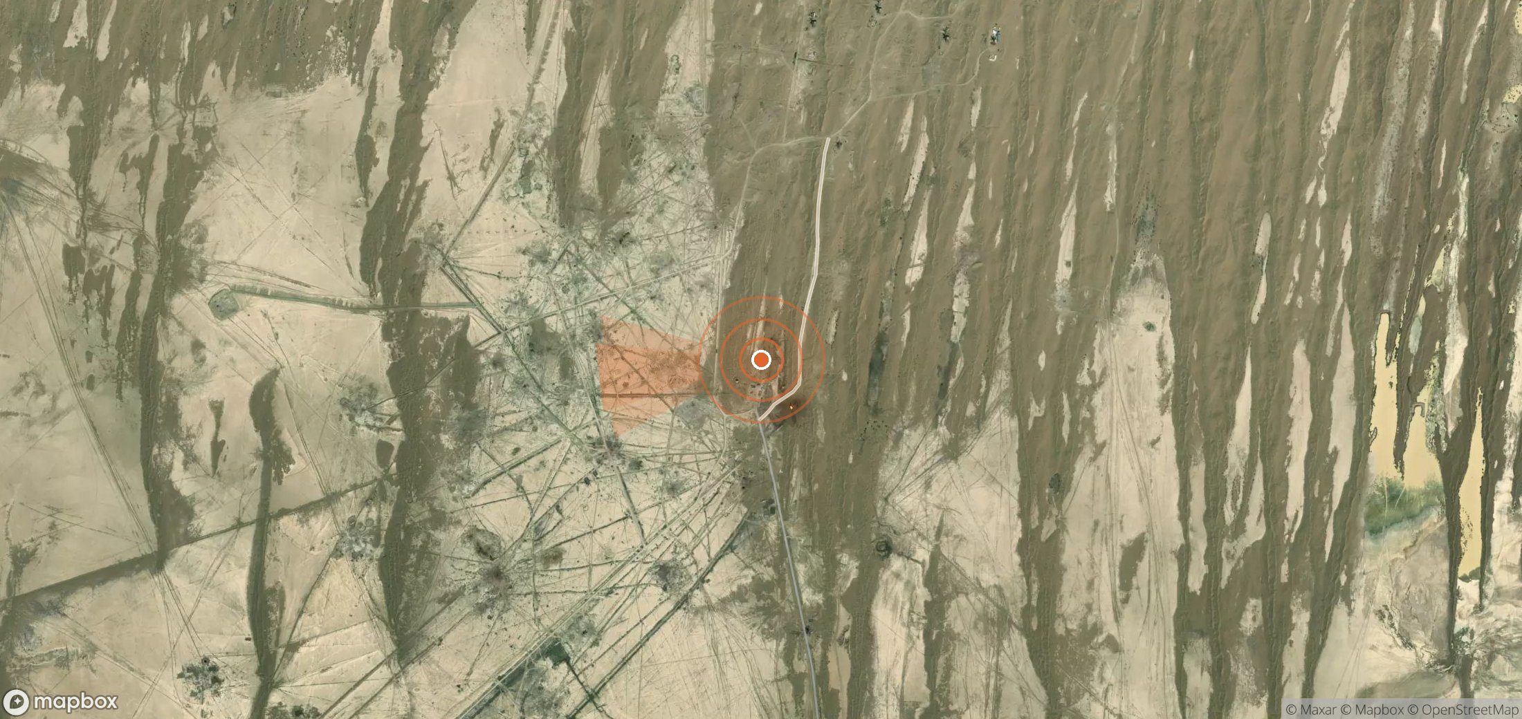 Mapa satelital de plumas de metano en Turkmenistán