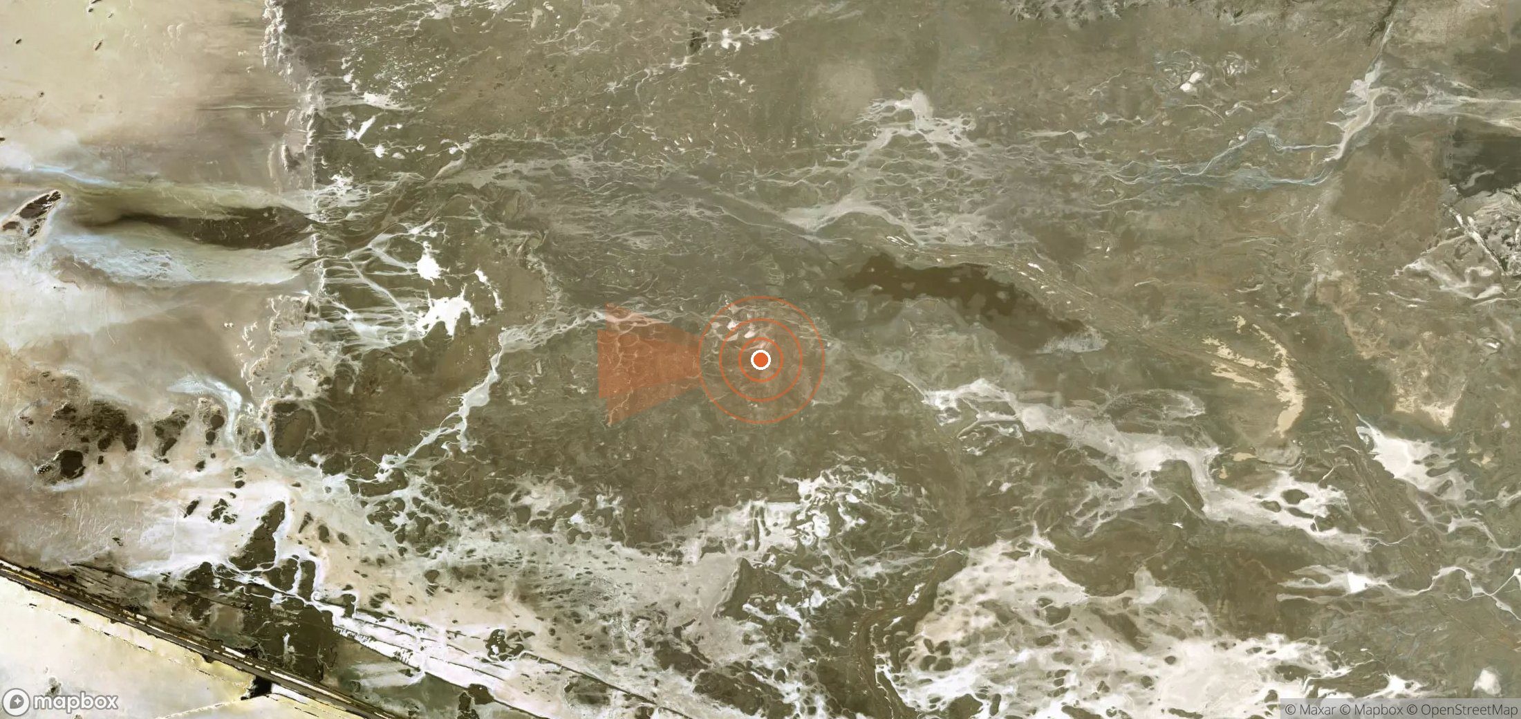 Satellite map of methane plume locations in Turkmenistan