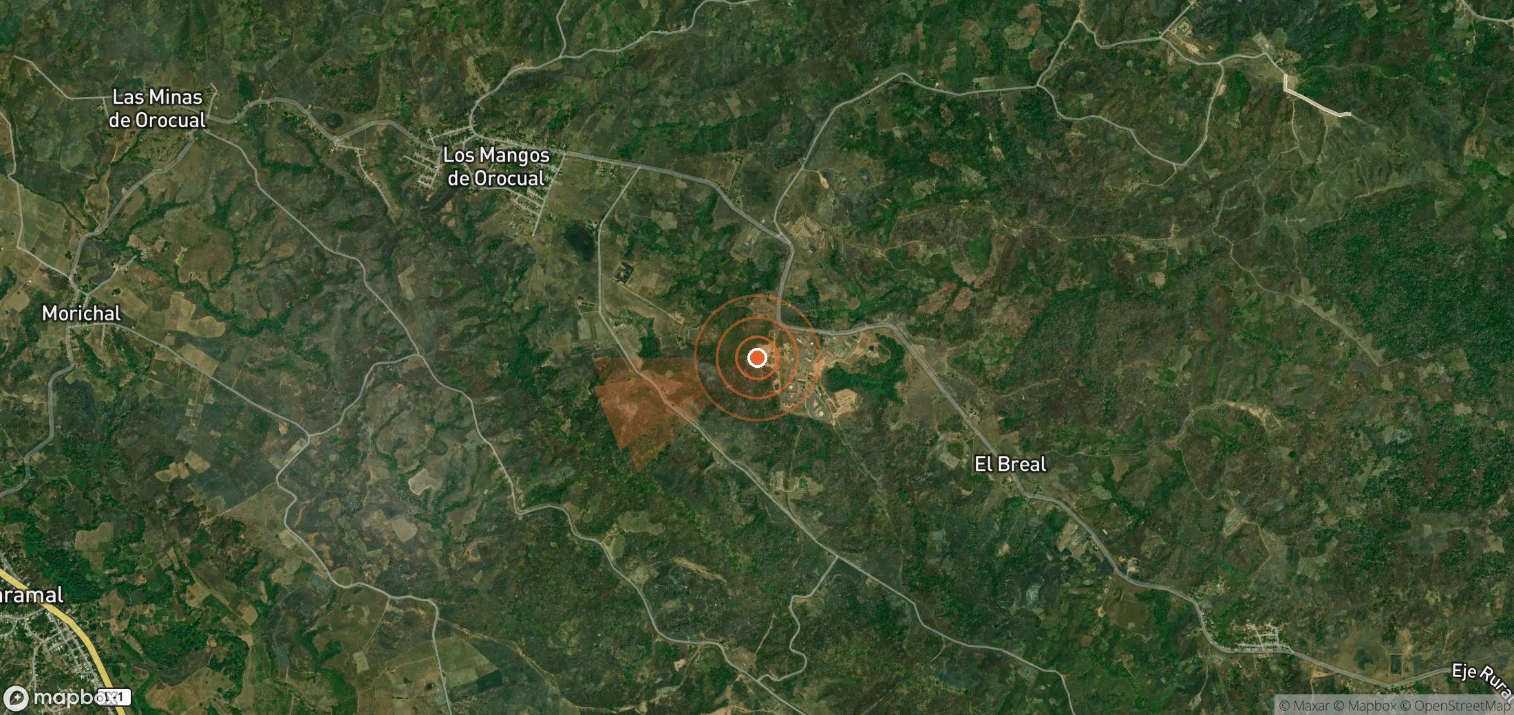 Mapa satelital de plumas de metano en Venezuela