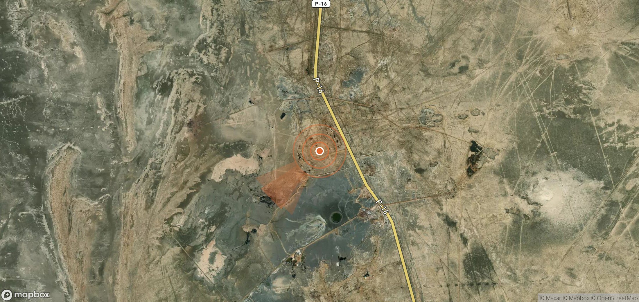 Satellite map of methane plume locations in Turkmenistan
