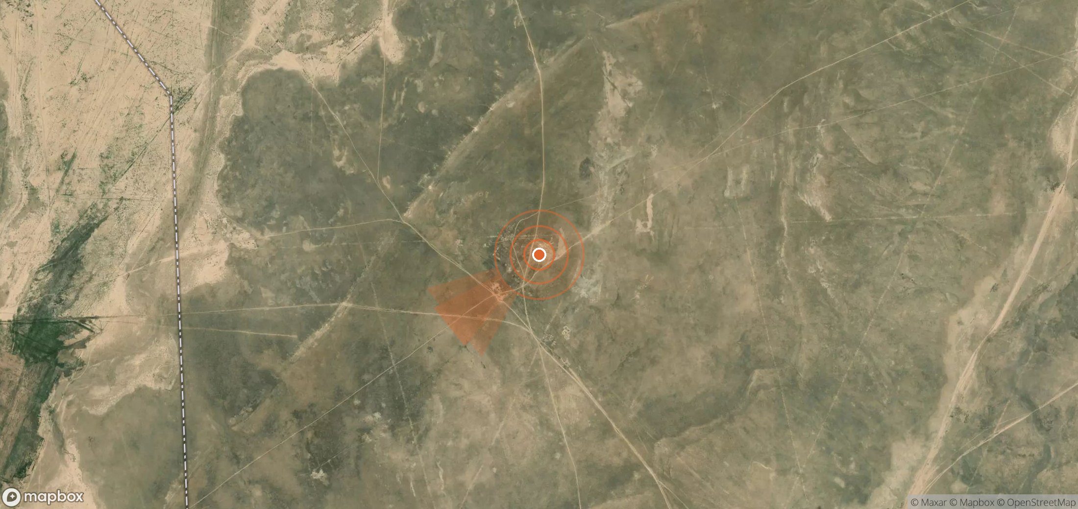 Mapa satelital de plumas de metano en Uzbekistán
