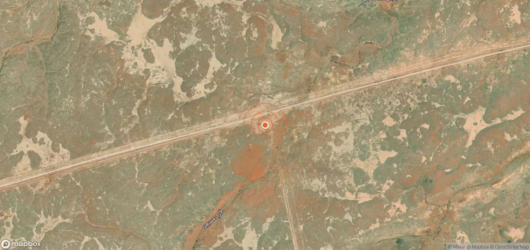 Satellite map of methane plume locations in Saudi Arabia