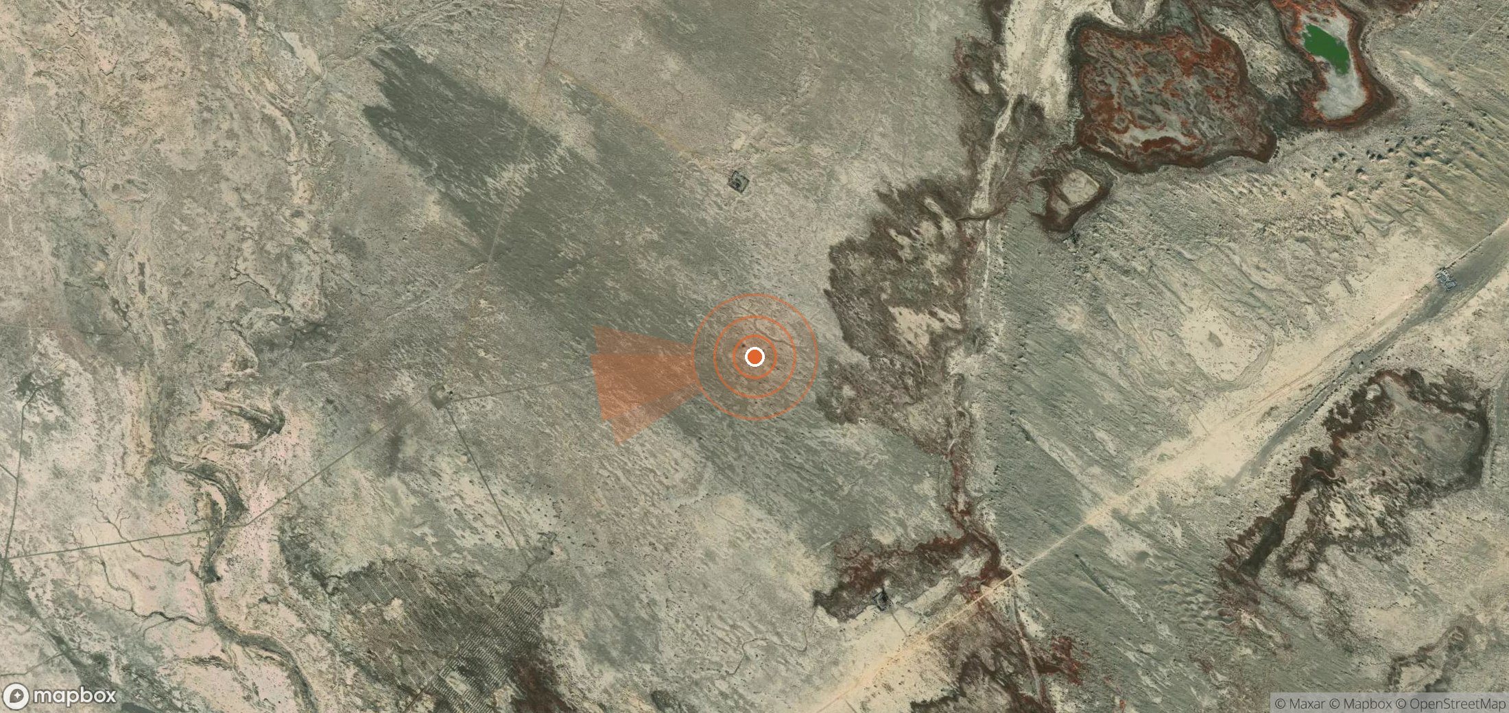 Satellite map of methane plume locations in China