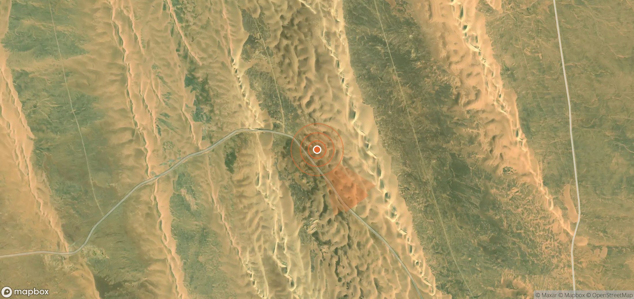 Satellite map of methane plume locations in Egypt
