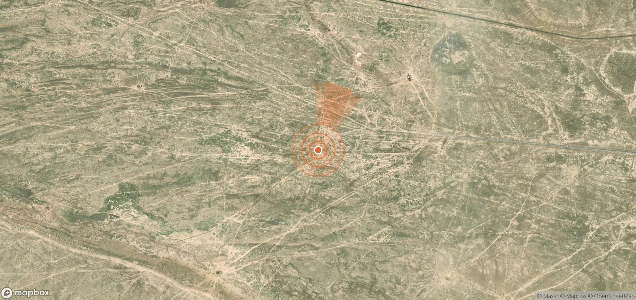Satellite map of methane plume locations in Kazakhstan