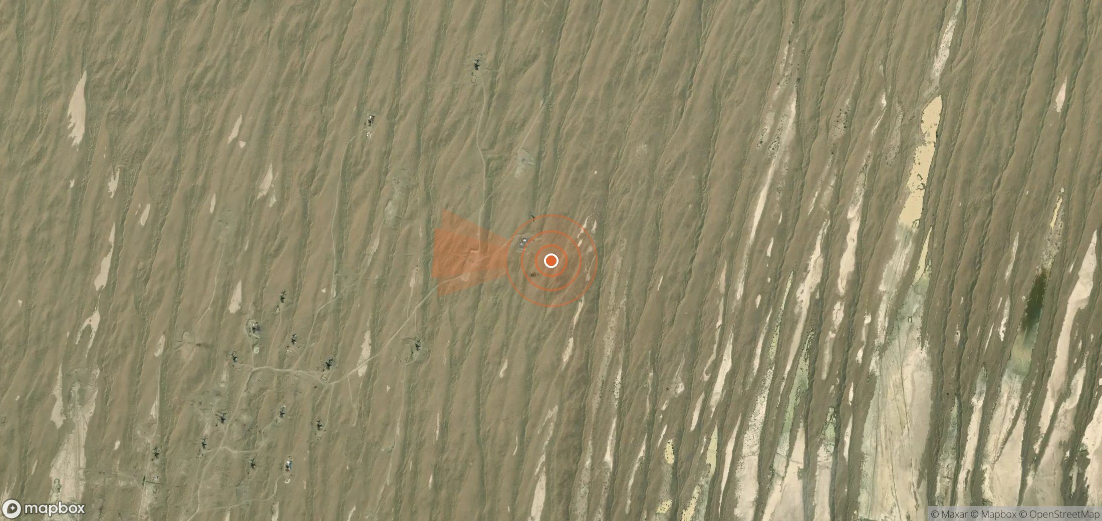 Mapa satelital de plumas de metano en Turkmenistán