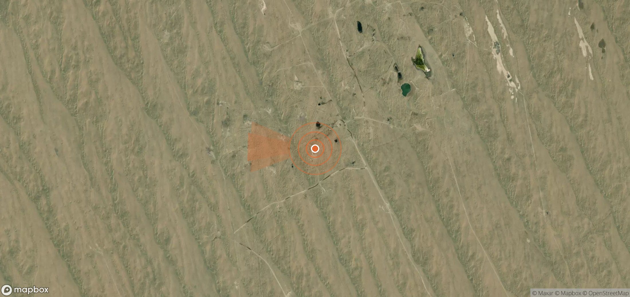Mapa satelital de plumas de metano en Turkmenistán