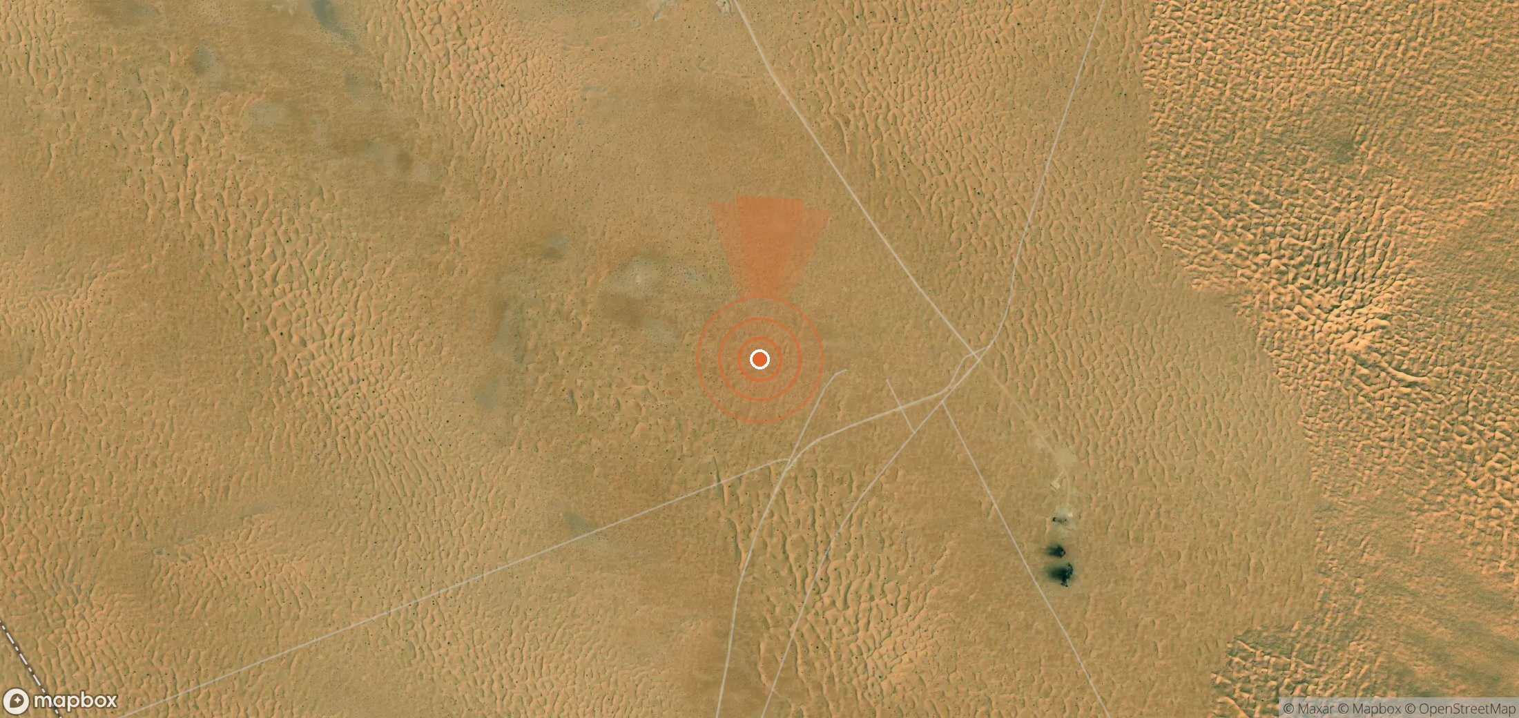 Satellite map of methane plume locations in Algeria