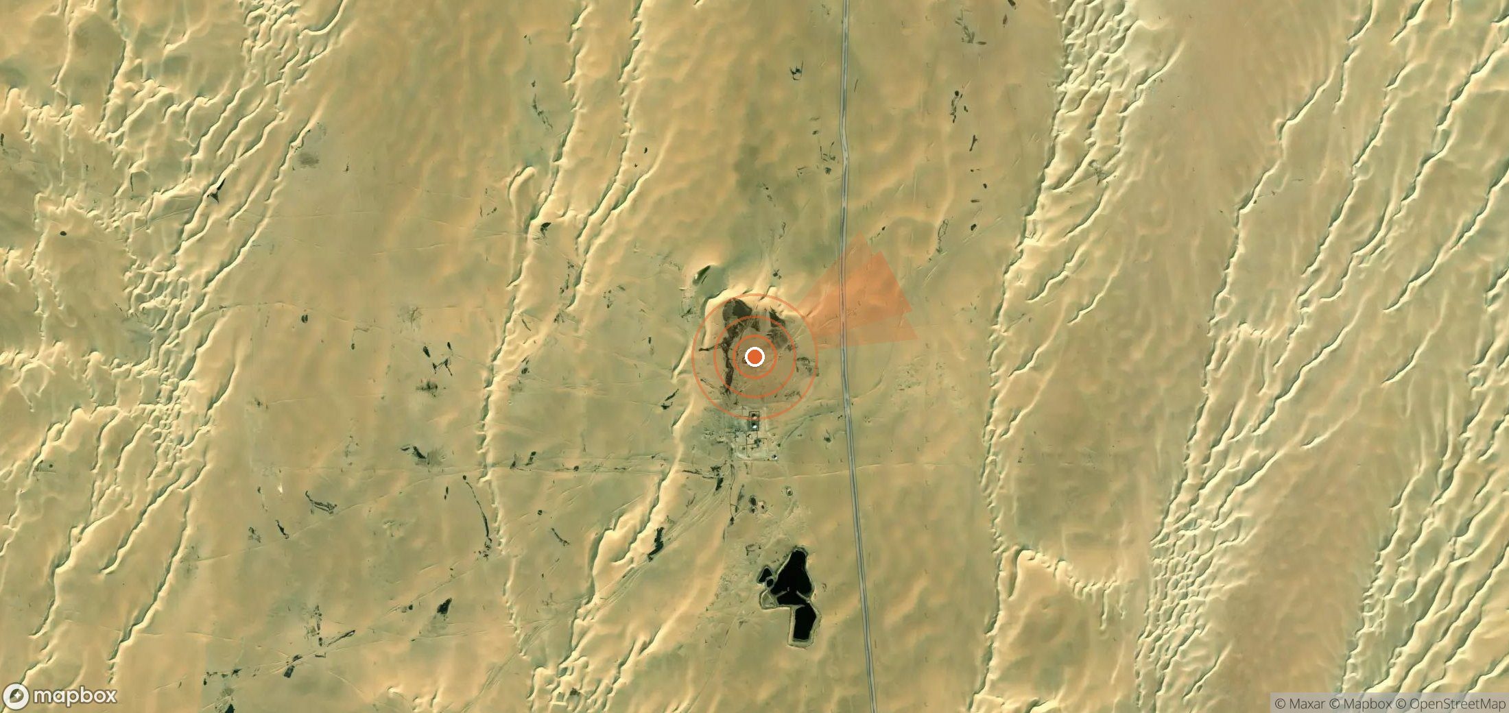 Satellite map of methane plume locations in Libya