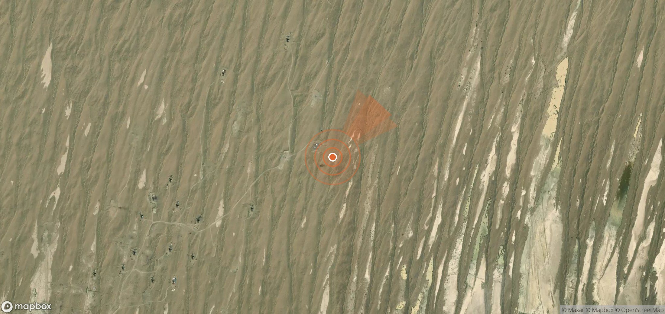 Mapa satelital de plumas de metano en Turkmenistán