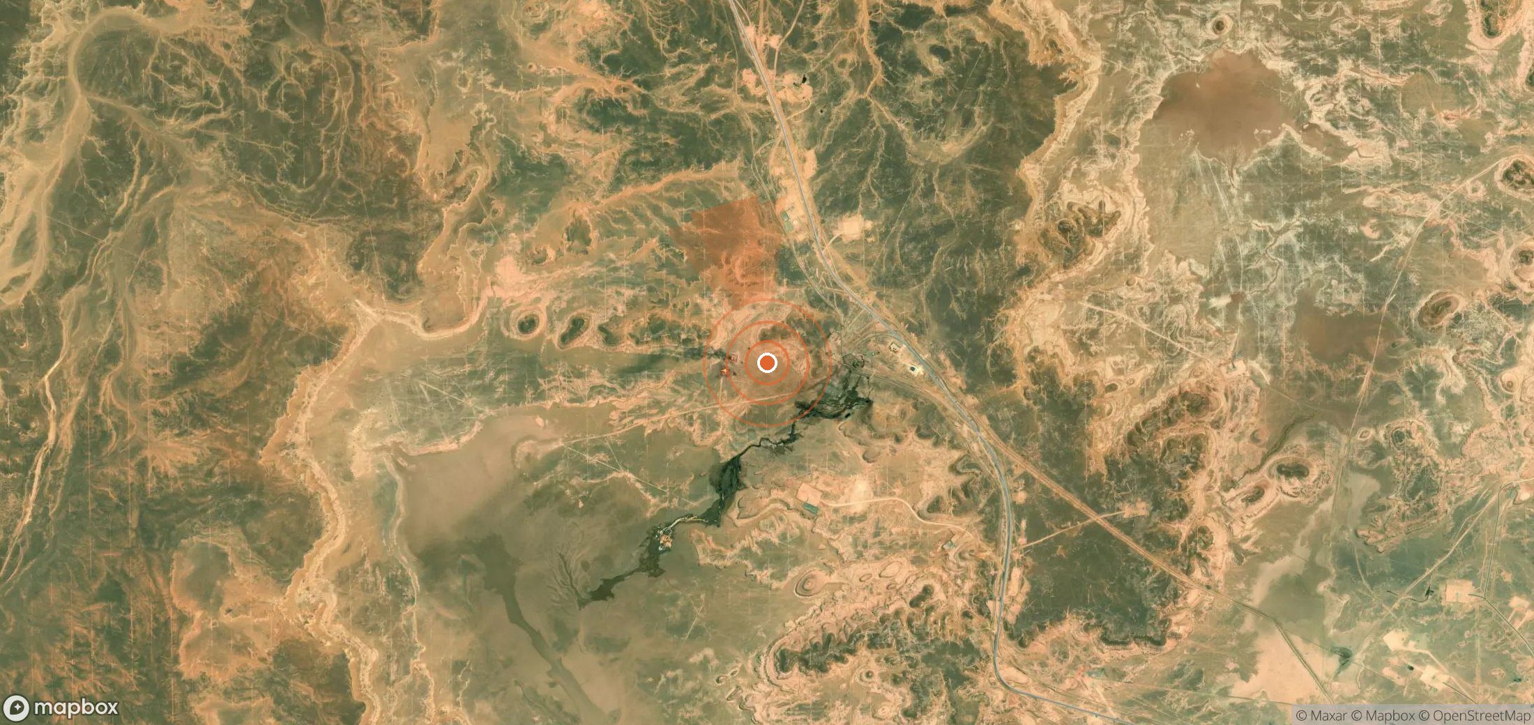 Satellite map of methane plume locations in Algeria