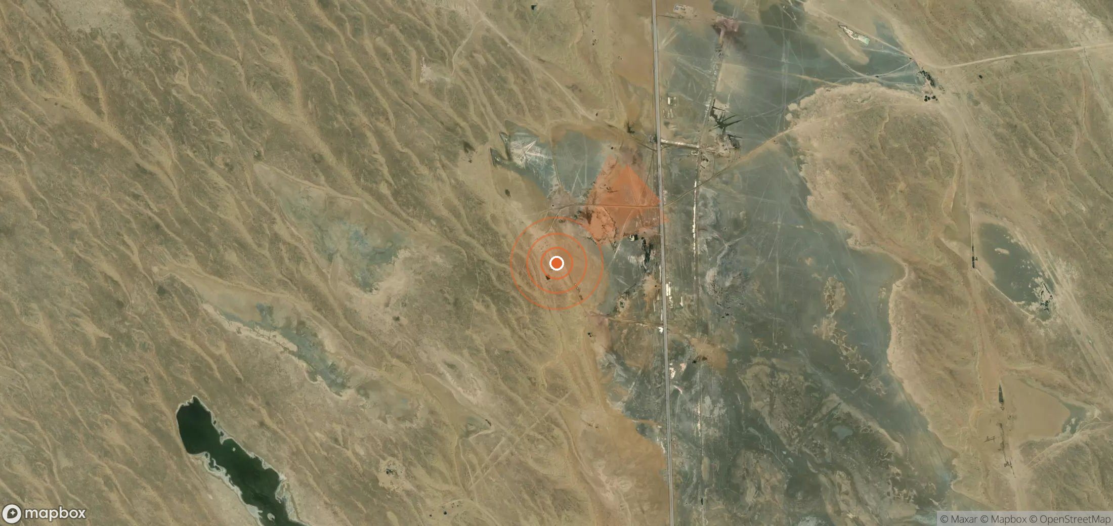 Satellite map of methane plume locations in Turkmenistan