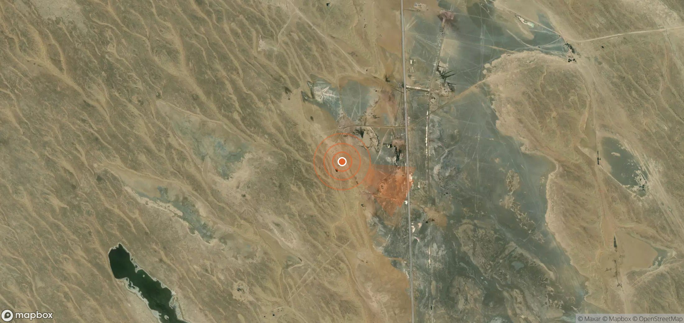 Satellite map of methane plume locations in Turkmenistan