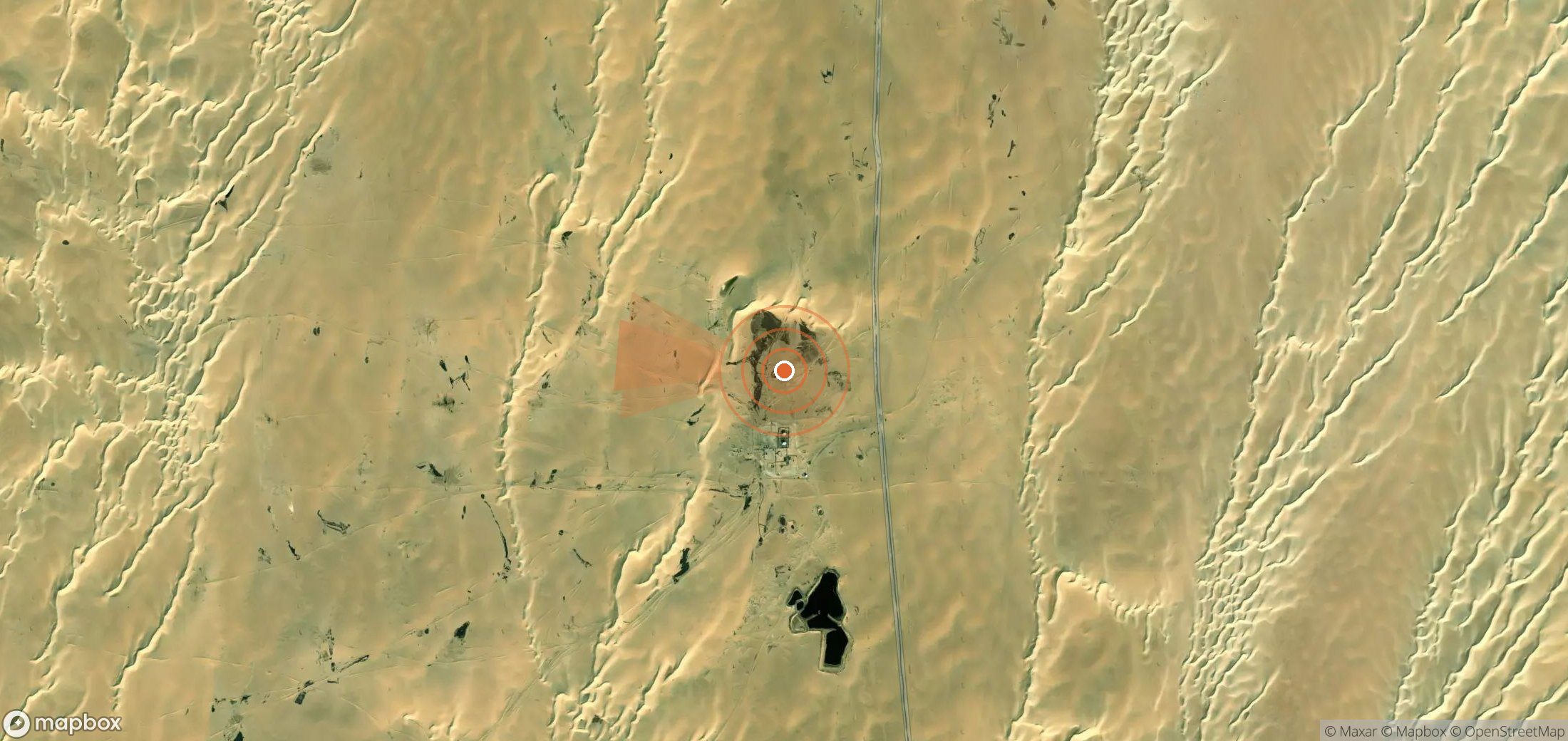 Mapa satelital de plumas de metano en Libia