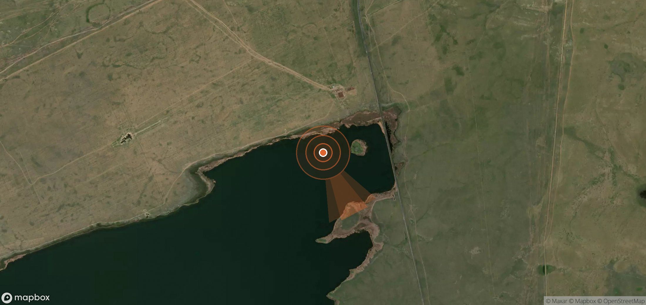 Satellite map of methane plume locations in Kazakhstan