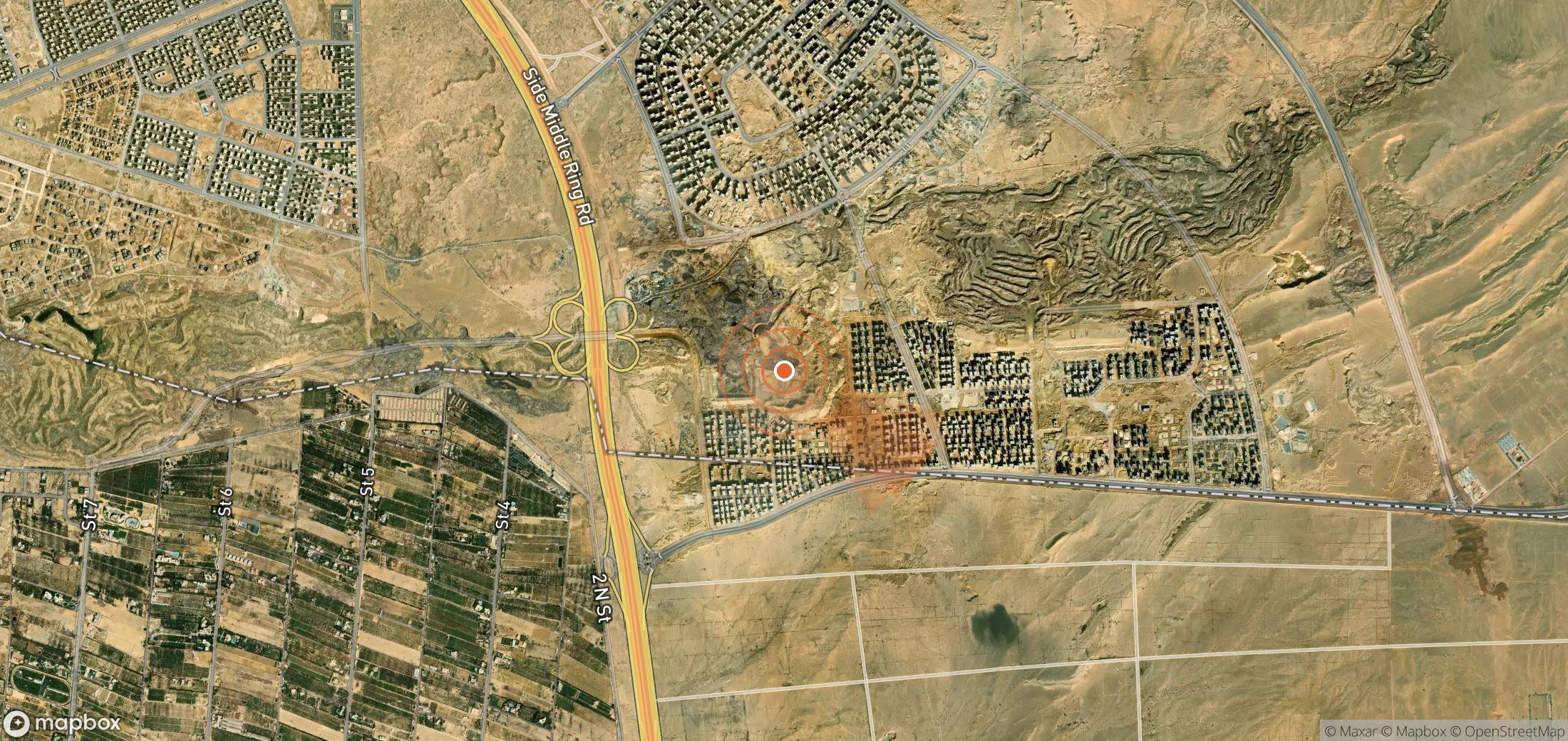 Mapa satelital de plumas de metano en Egipto