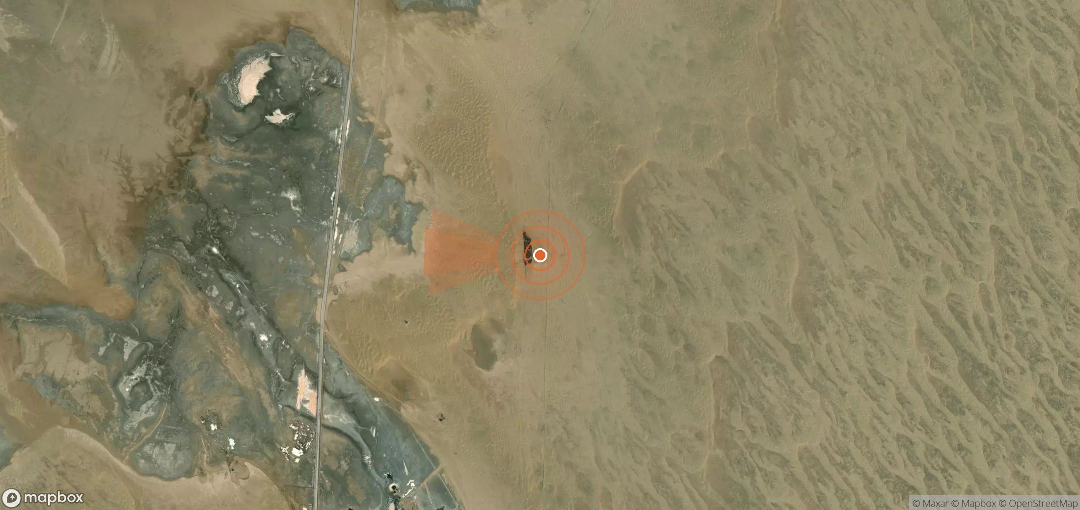 Mapa satelital de plumas de metano en Turkmenistán