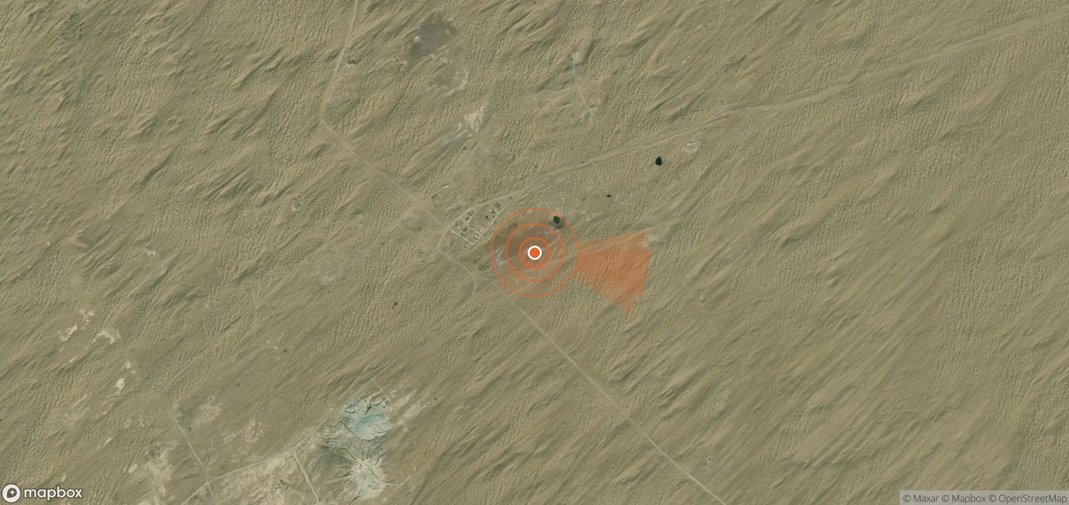 Mapa satelital de plumas de metano en Turkmenistán