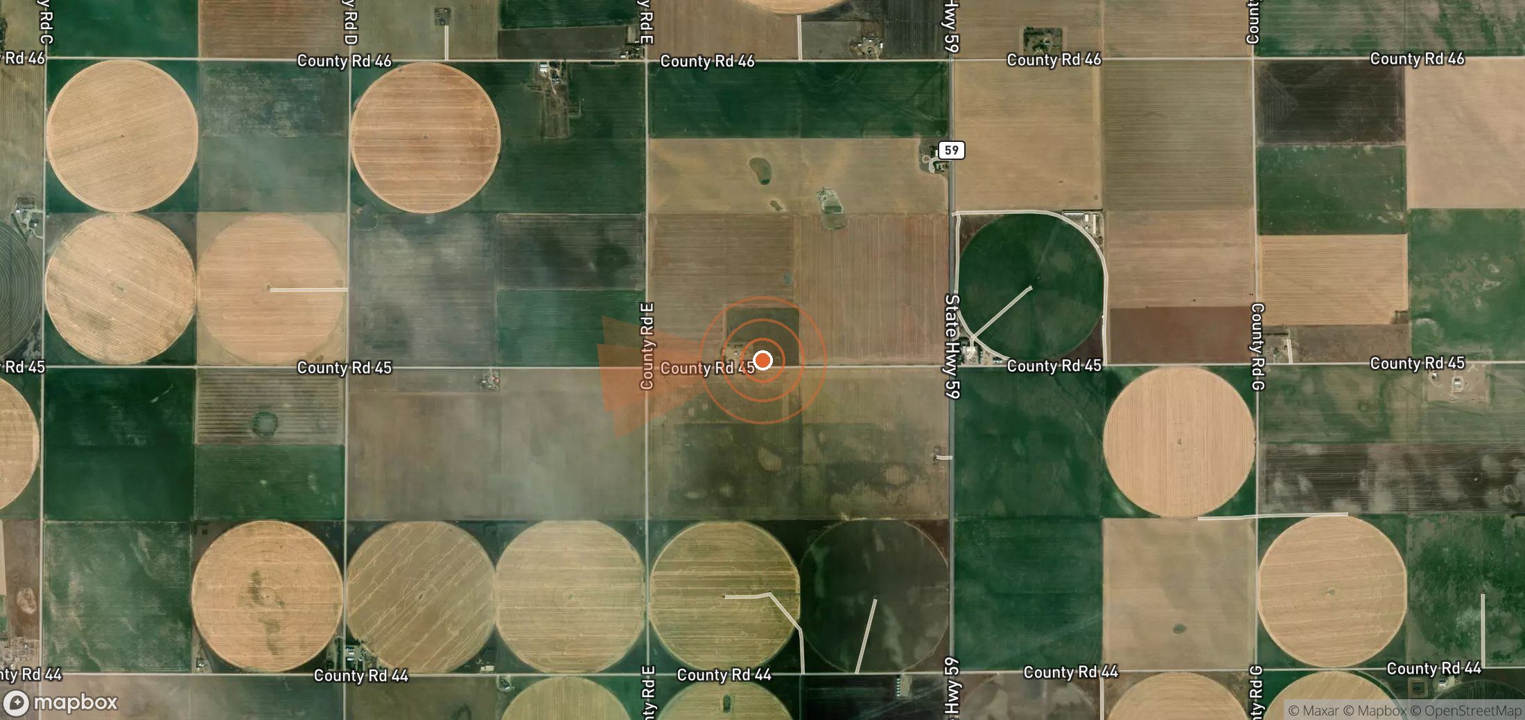 Satellite map of methane plume locations in United States