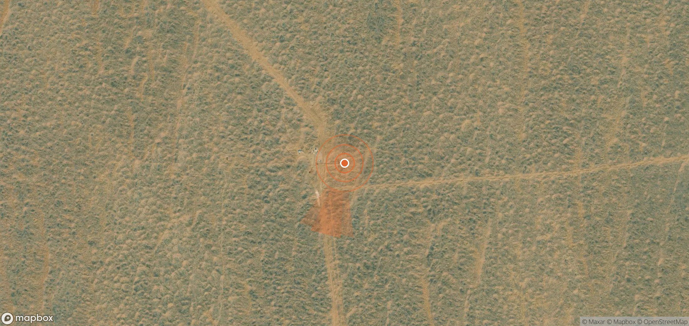 Satellite map of methane plume locations in Turkmenistan