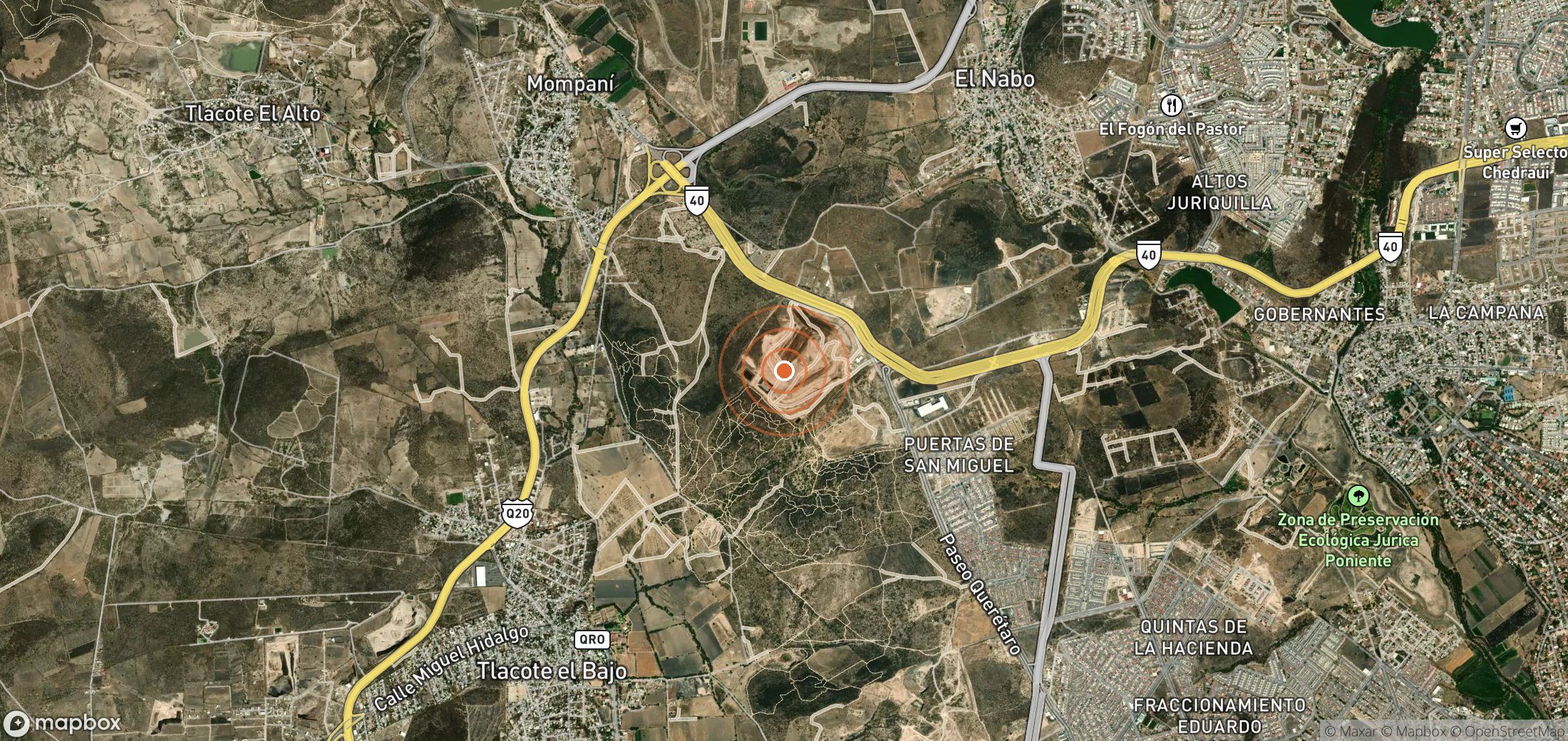 Satellite map of methane plume locations in Mexico