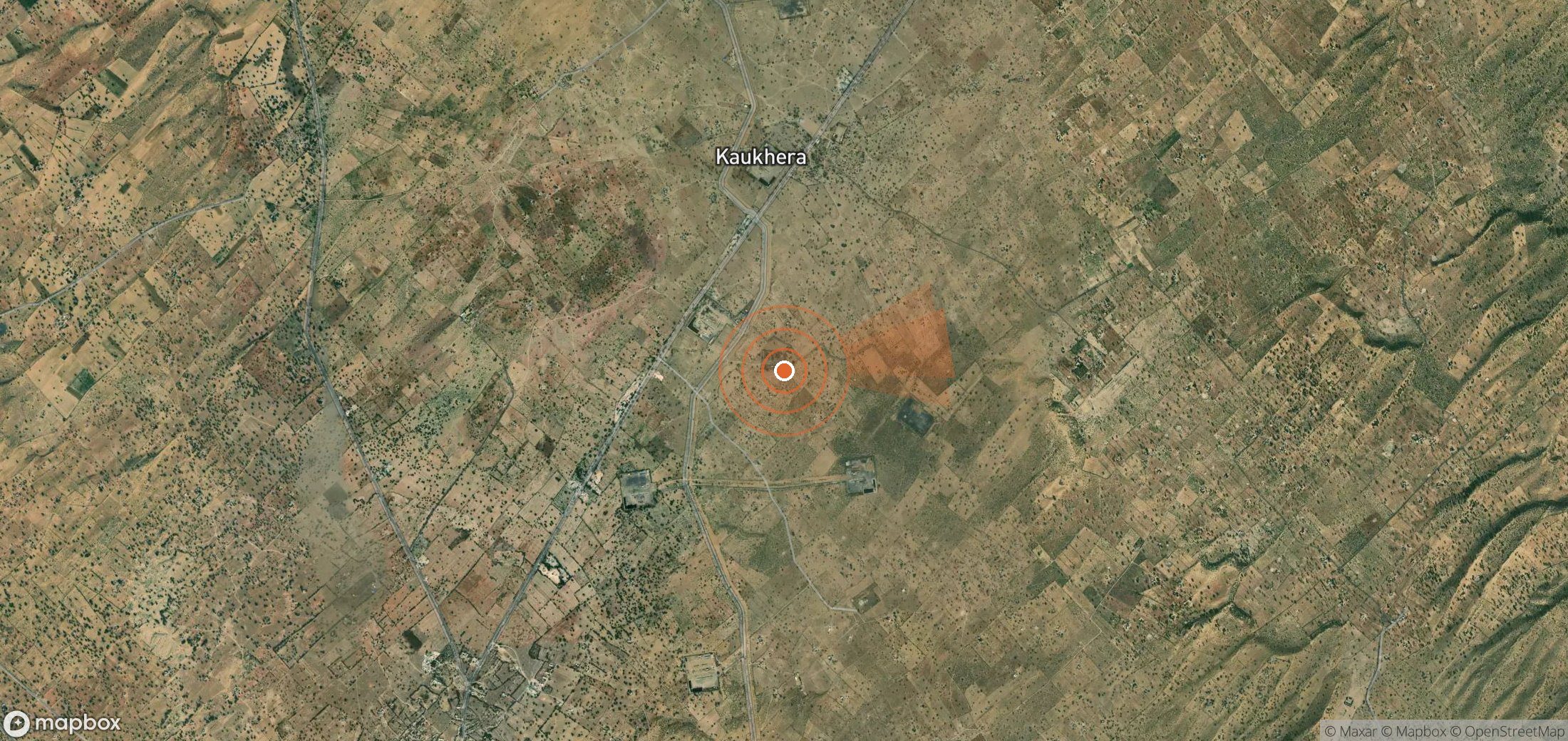 Satellite map of methane plume locations in India