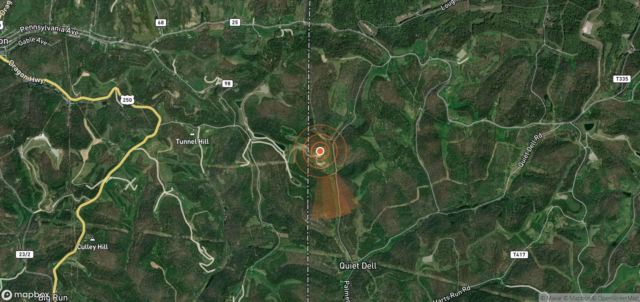 Mapa satelital de plumas de metano en Estados Unidos
