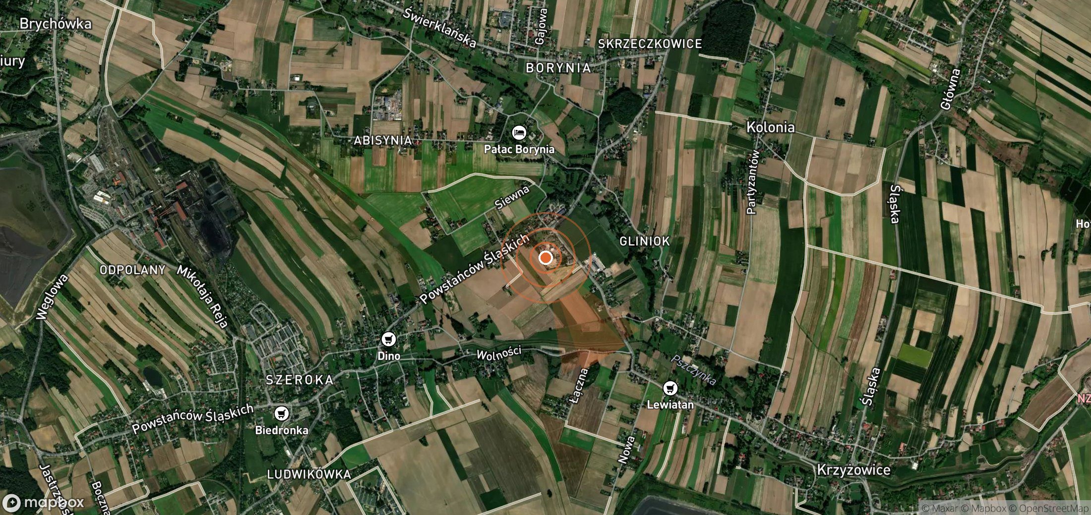 Mapa satelital de plumas de metano en Polonia