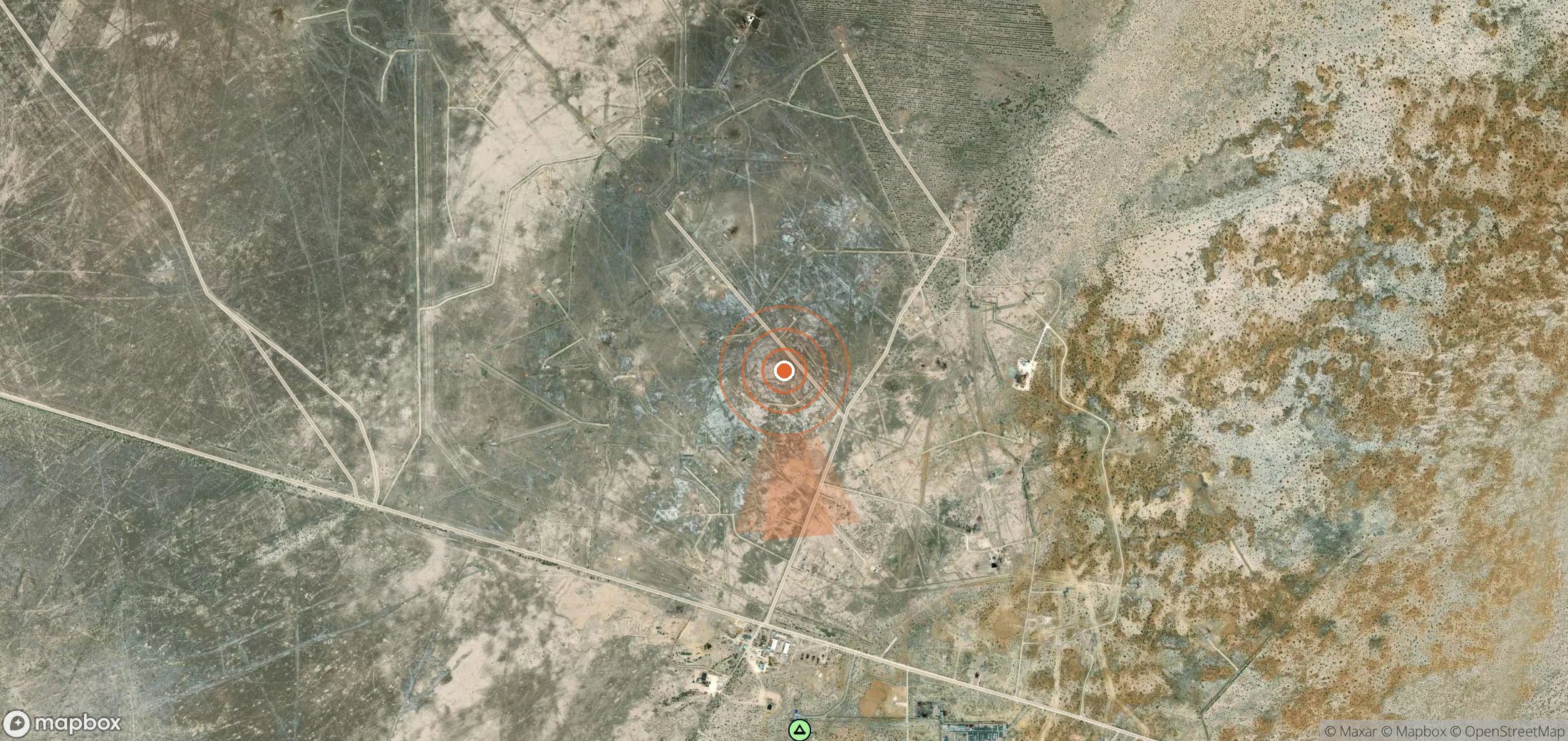 Satellite map of methane plume locations in Uzbekistan