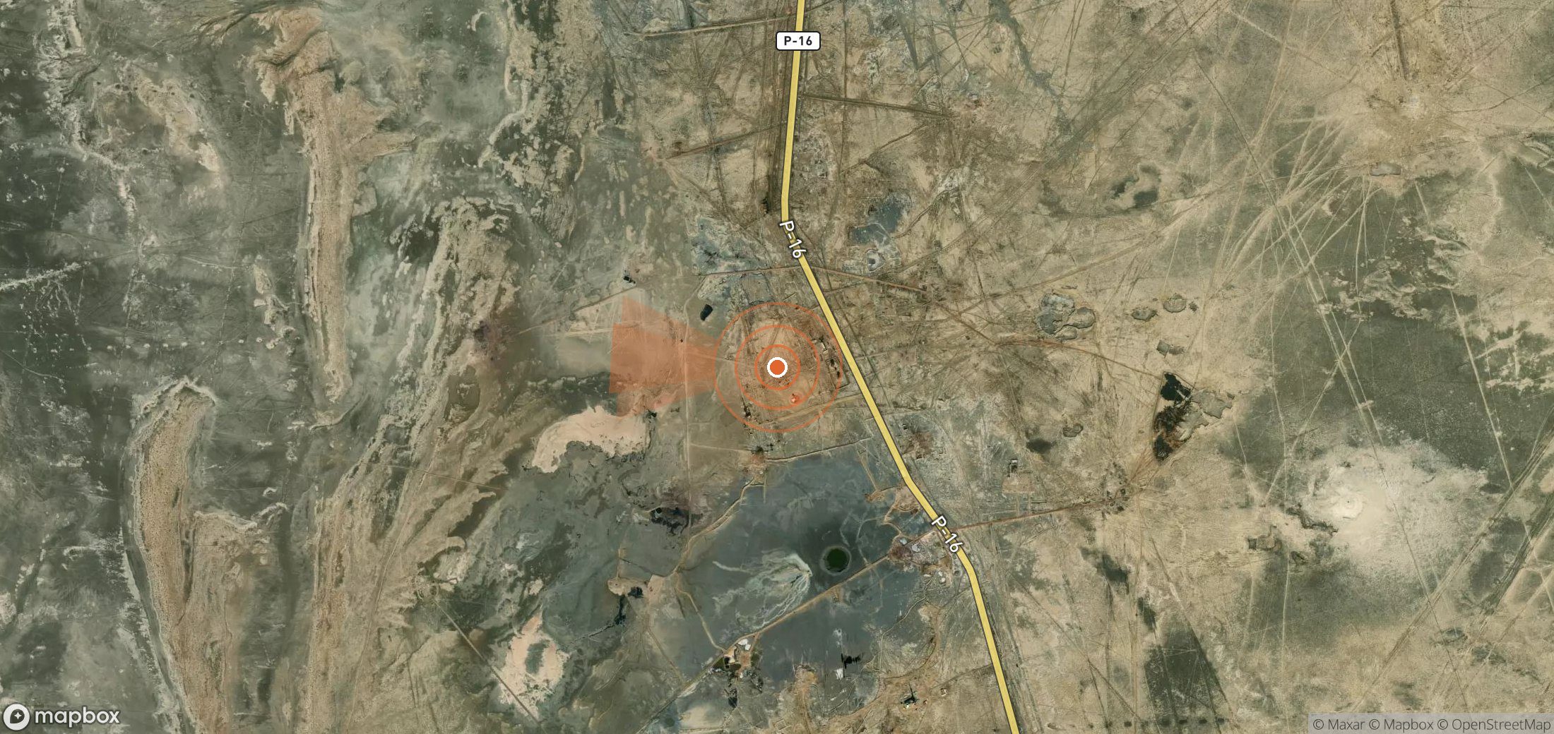 Mapa satelital de plumas de metano en Turkmenistán