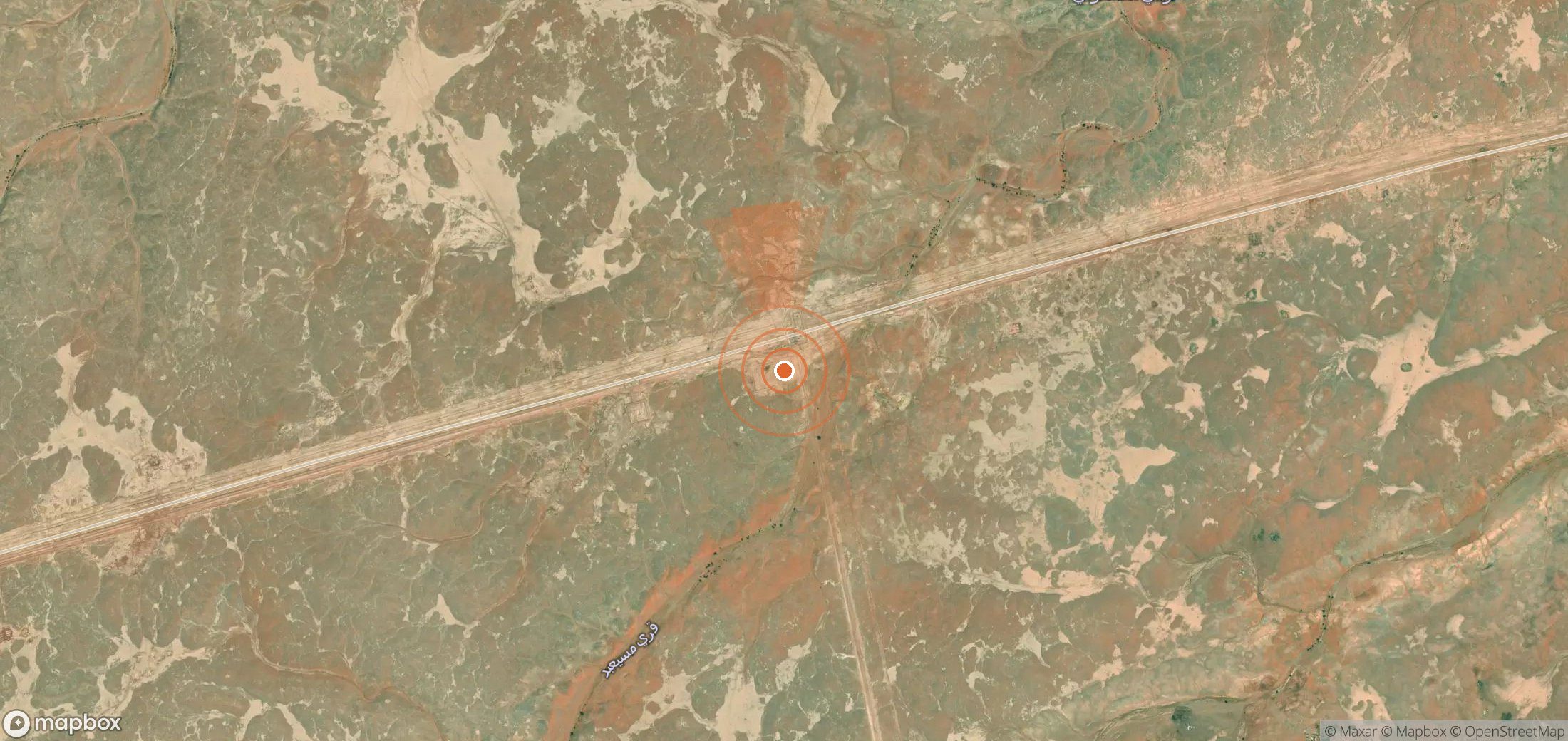 Satellite map of methane plume locations in Saudi Arabia