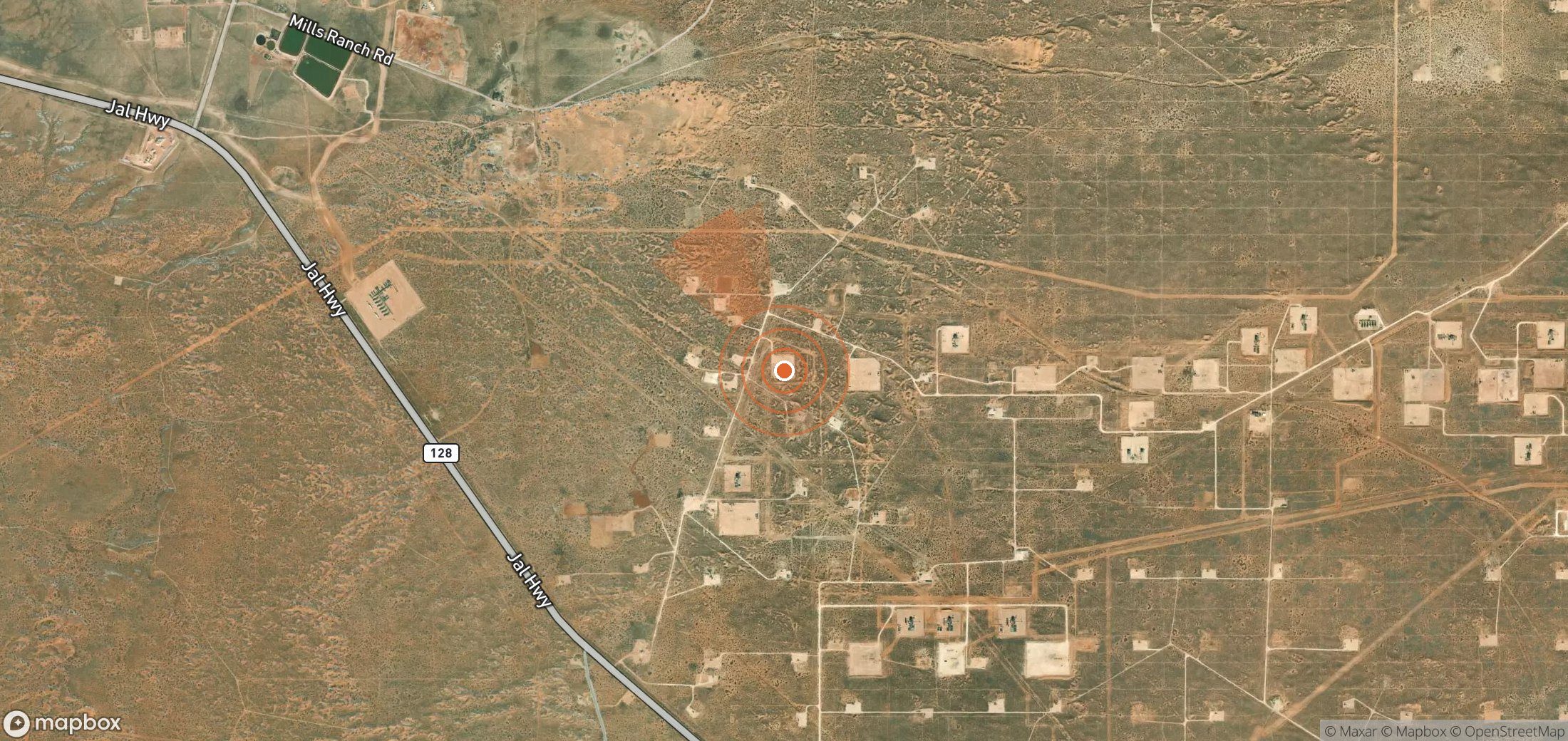 Mapa satelital de plumas de metano en Estados Unidos