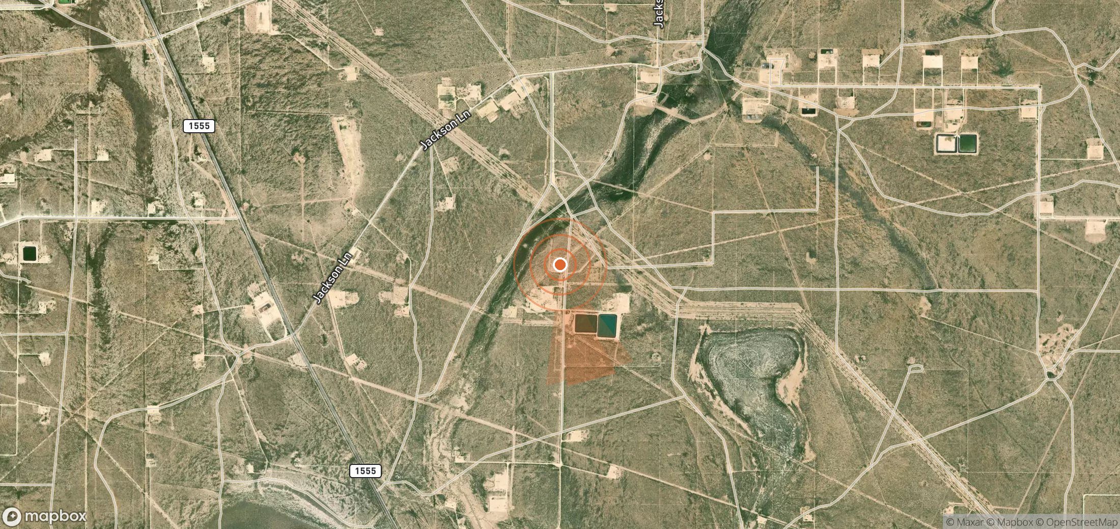Satellite map of methane plume locations in United States