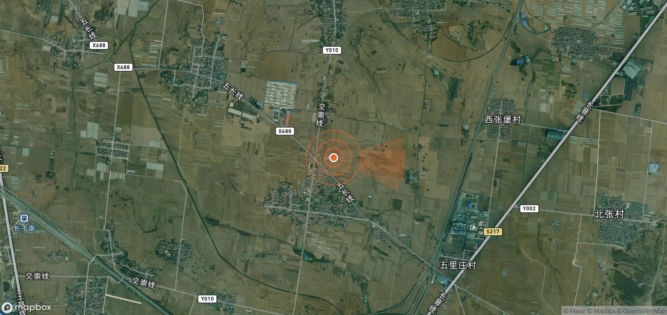 Satellite map of methane plume locations in China