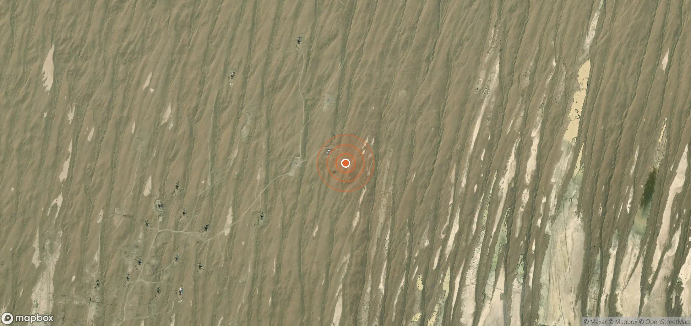 Mapa satelital de plumas de metano en Turkmenistán