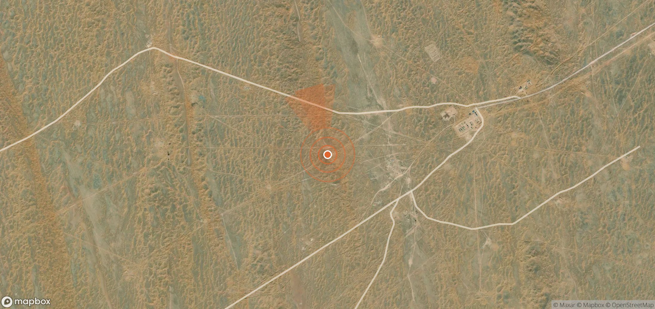 Satellite map of methane plume locations in Turkmenistan