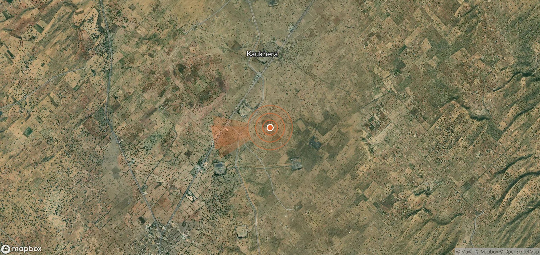 Satellite map of methane plume locations in India