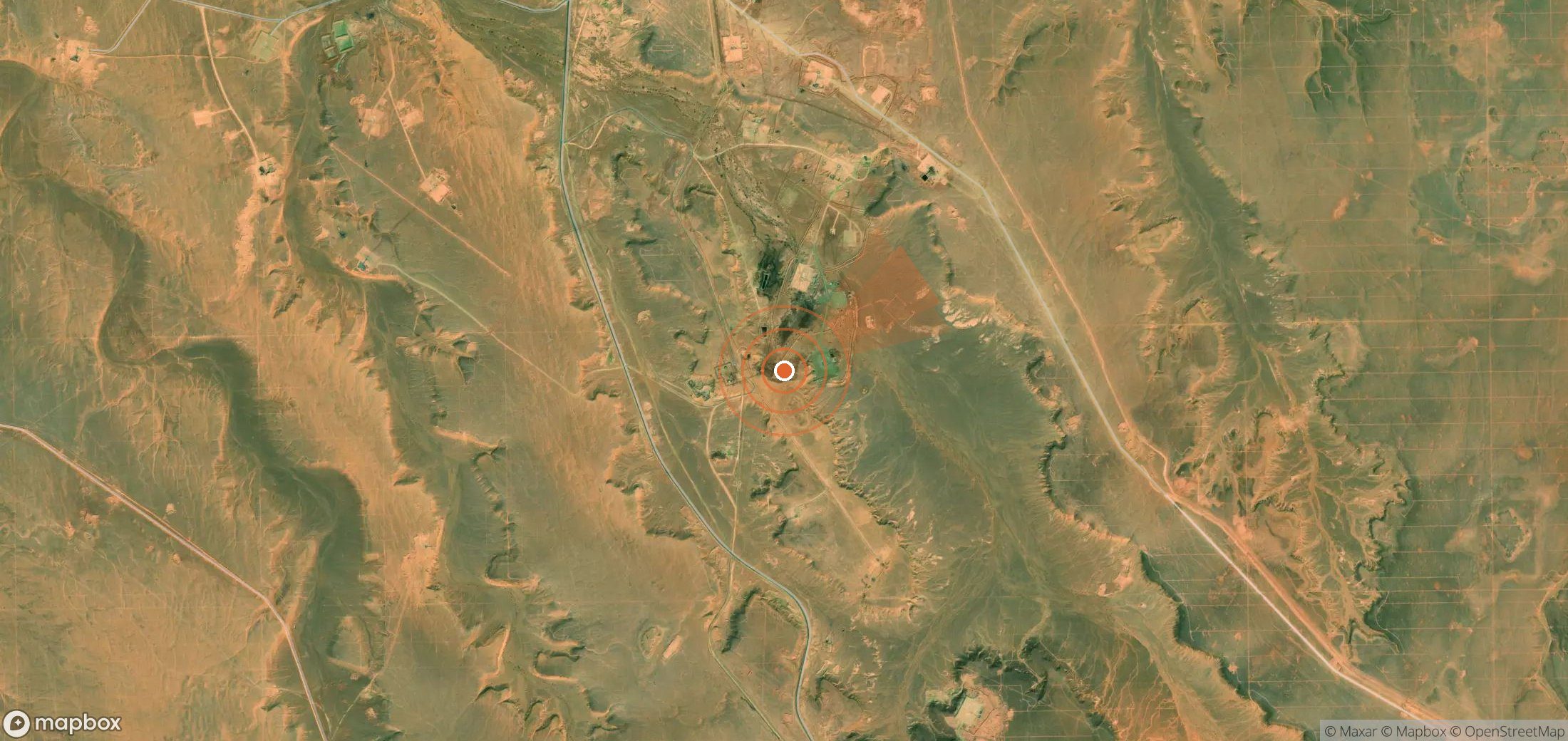 Satellite map of methane plume locations in Algeria
