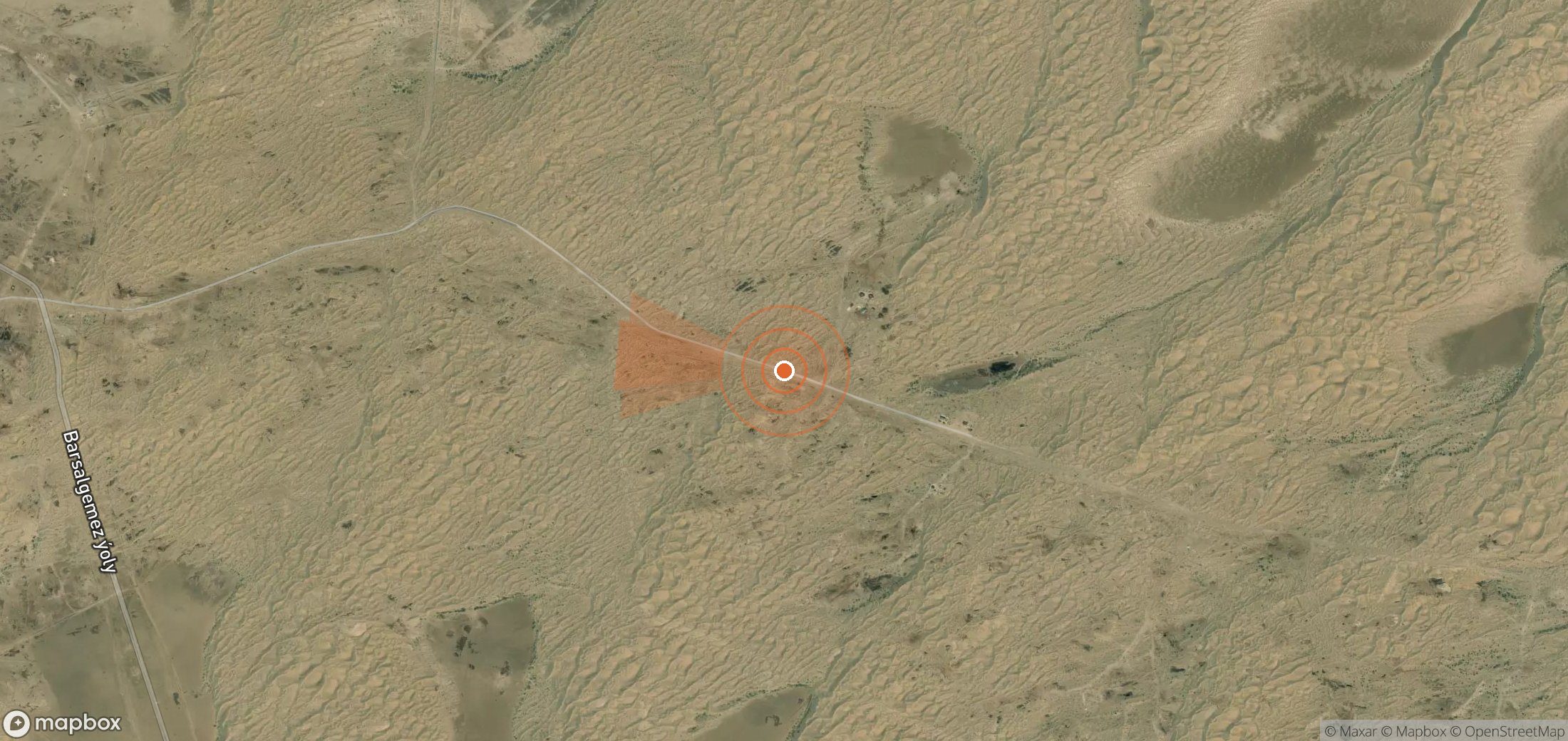 Mapa satelital de plumas de metano en Turkmenistán