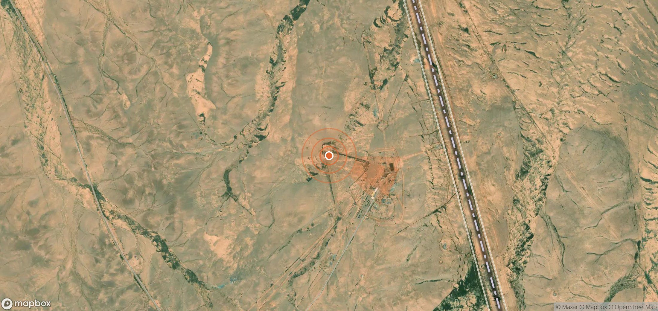 Satellite map of methane plume locations in Jordan