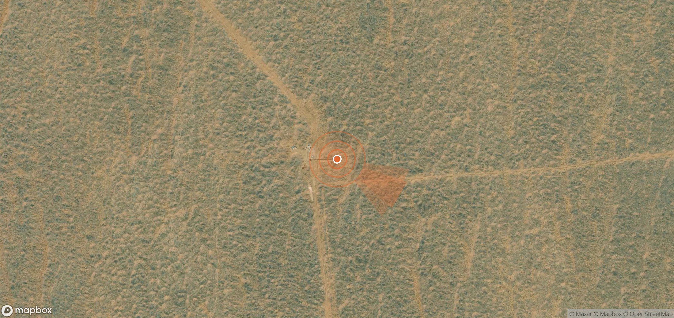 Mapa satelital de plumas de metano en Turkmenistán