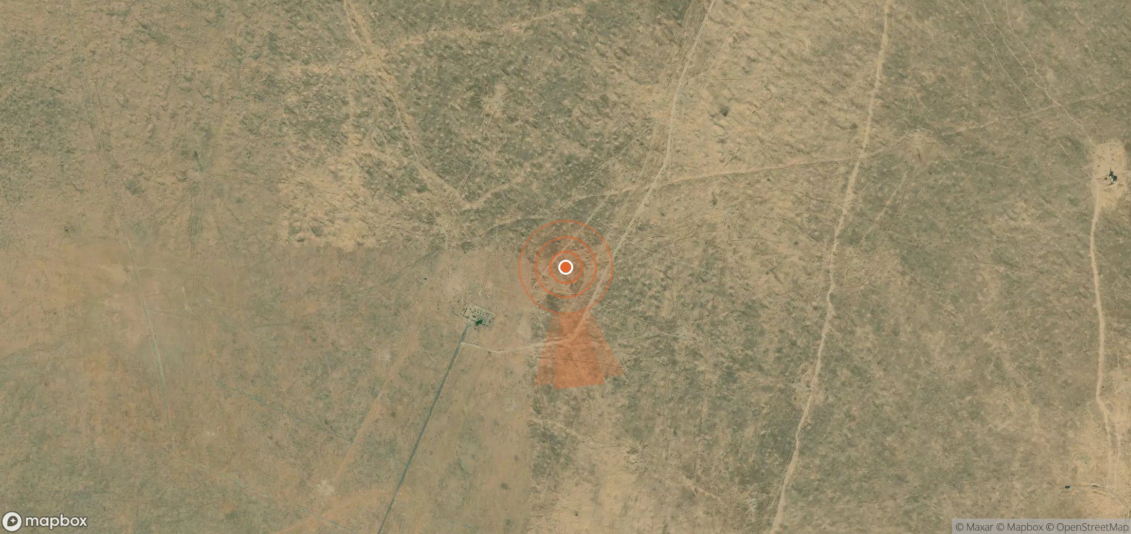Mapa satelital de plumas de metano en Turkmenistán