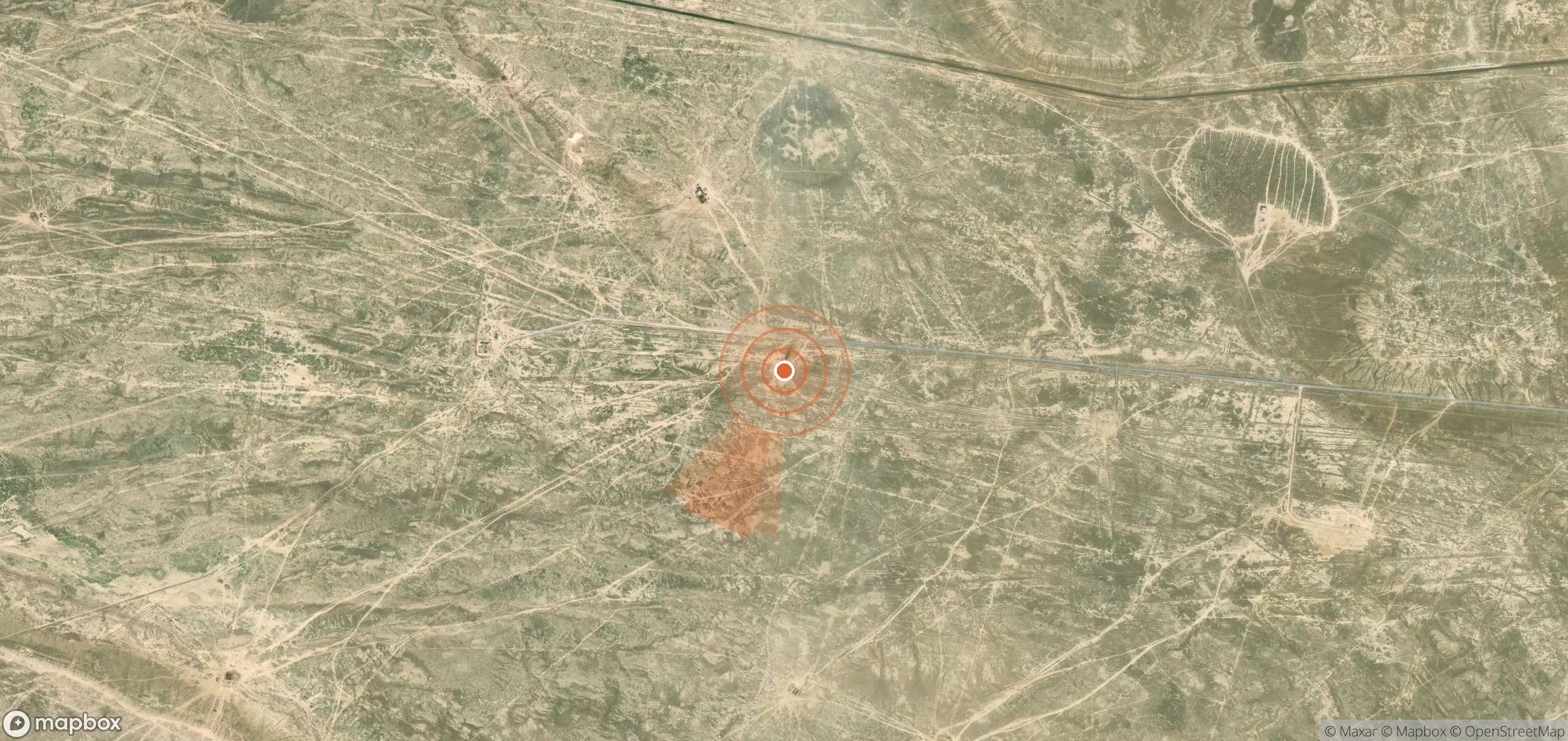 Satellite map of methane plume locations in Kazakhstan