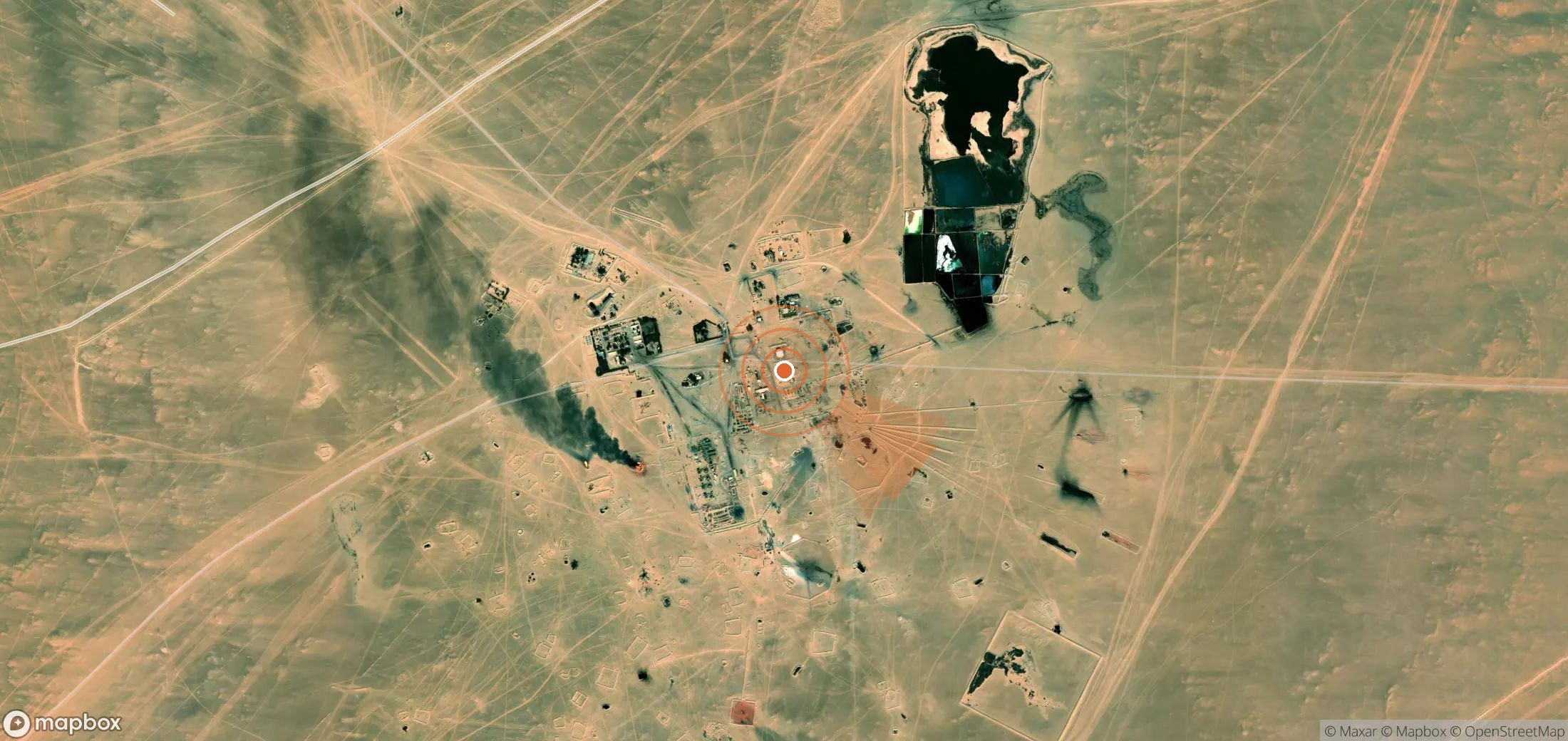 Mapa satelital de plumas de metano en Libia