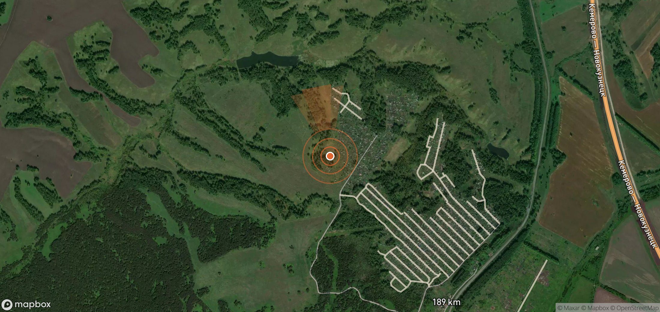 Mapa satelital de plumas de metano en Rusia