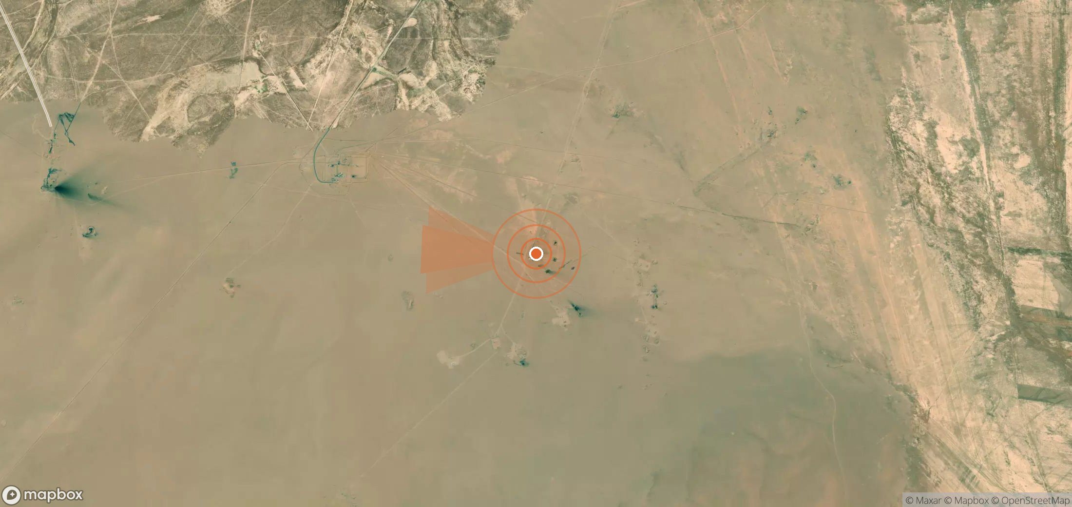 Mapa satelital de plumas de metano en Siria
